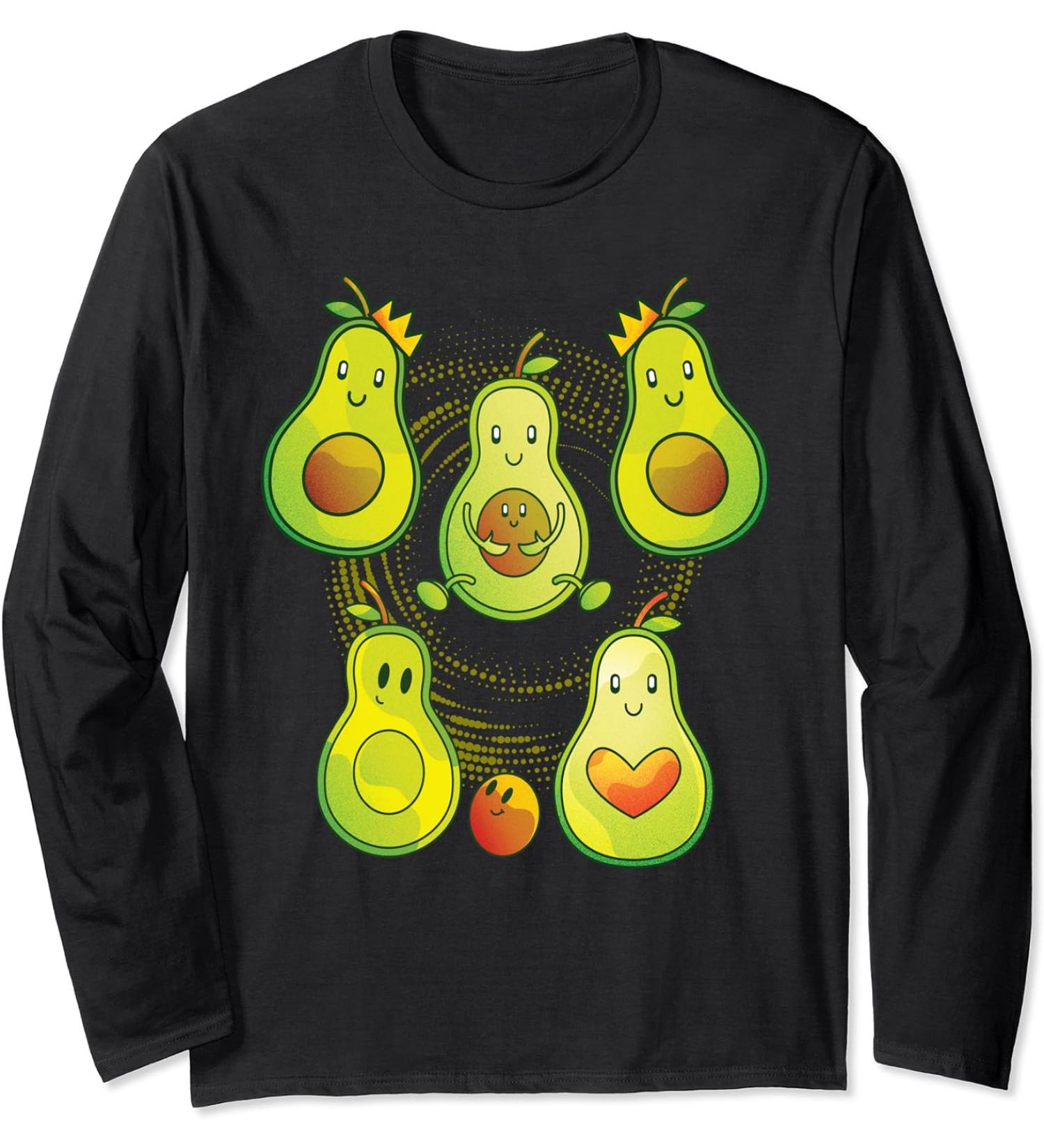 Cute Avocado Family Avocado Seeds Keto Avocado Long Sleeve T-Shirt