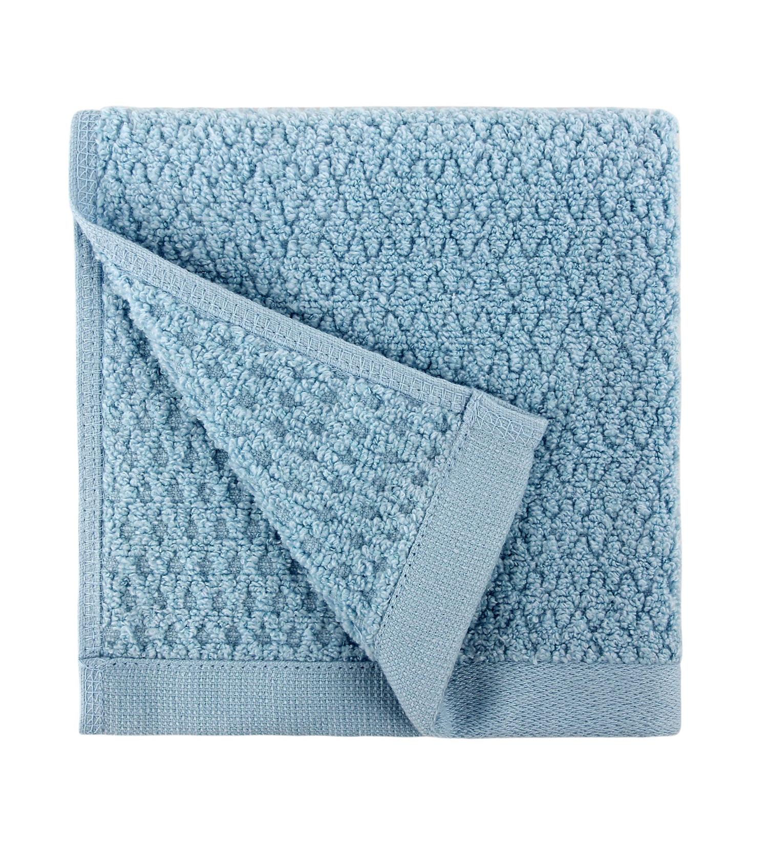 Everplush Diamond Jacquard Washcloth Set in Aquamarine - 6 Piece | 13 x 13 IN | 6 Pack - Buy Online on GoSupps.com