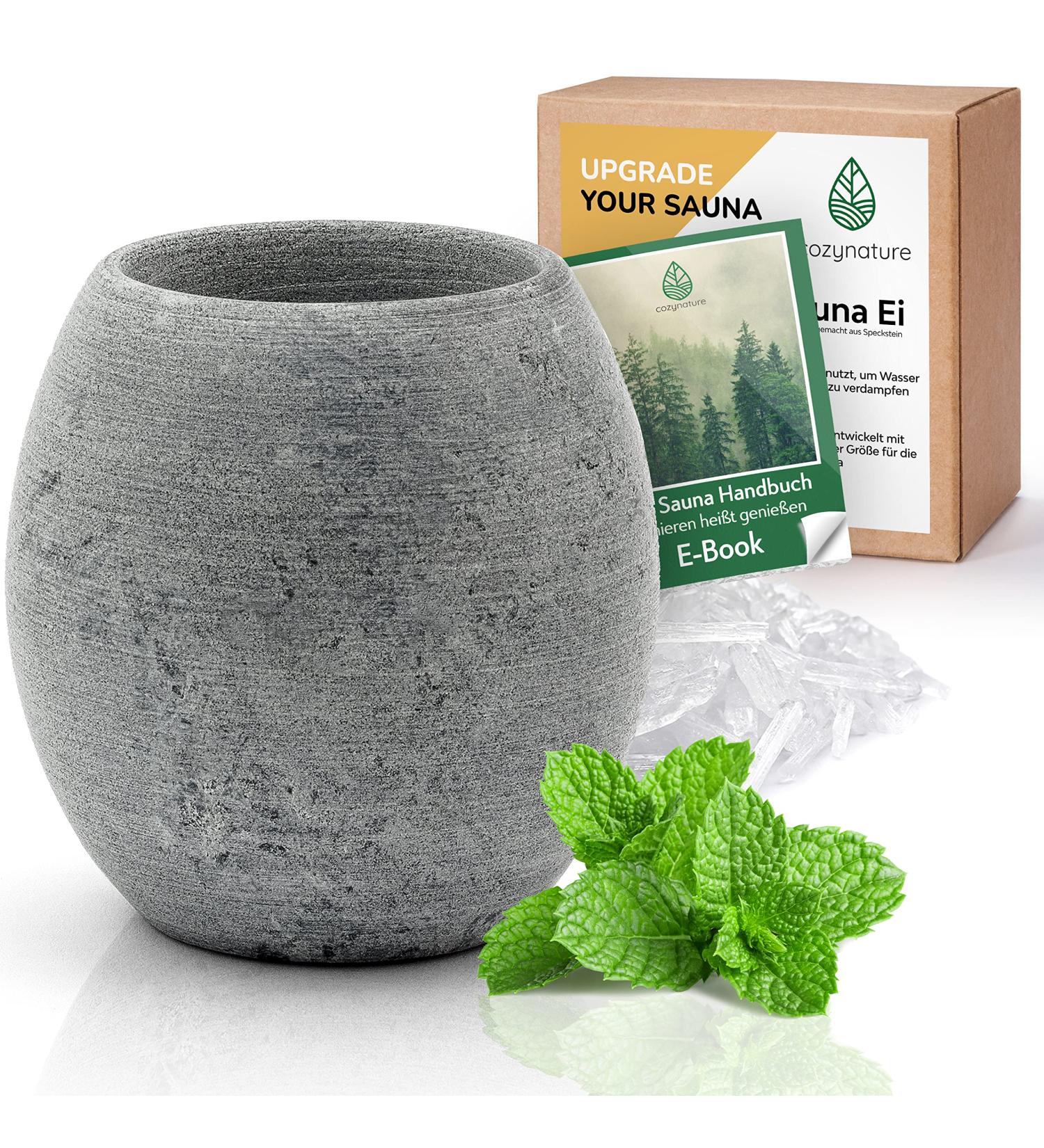 Cozynature Natural Bacon Sauna Egg | 7x6.5 cm | Premium Sauna Accessory | Heat-Resistant Aroma for Relaxing Infusions | Handcrafted | Compatible with Menthol Crystals & Sauna Oil | Gray Bacon Stone - Buy Online on GoSupps.com