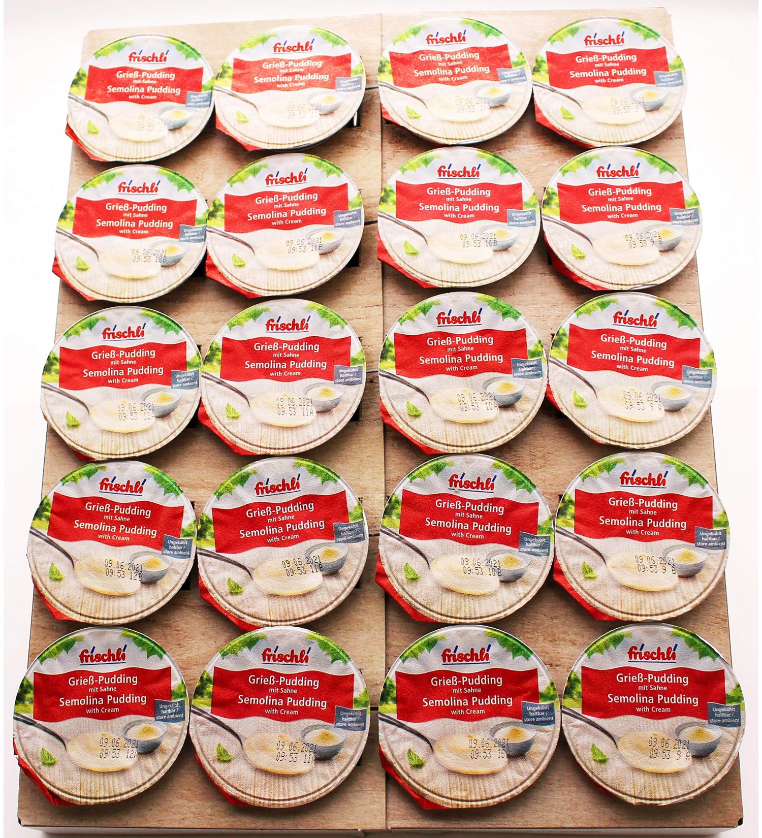 Frischli Semolina Pudding with Cream - Pack of 20 (20 x 85g) | Buy Internationally - Delicious Dessert Treat - Buy Online on GoSupps.com