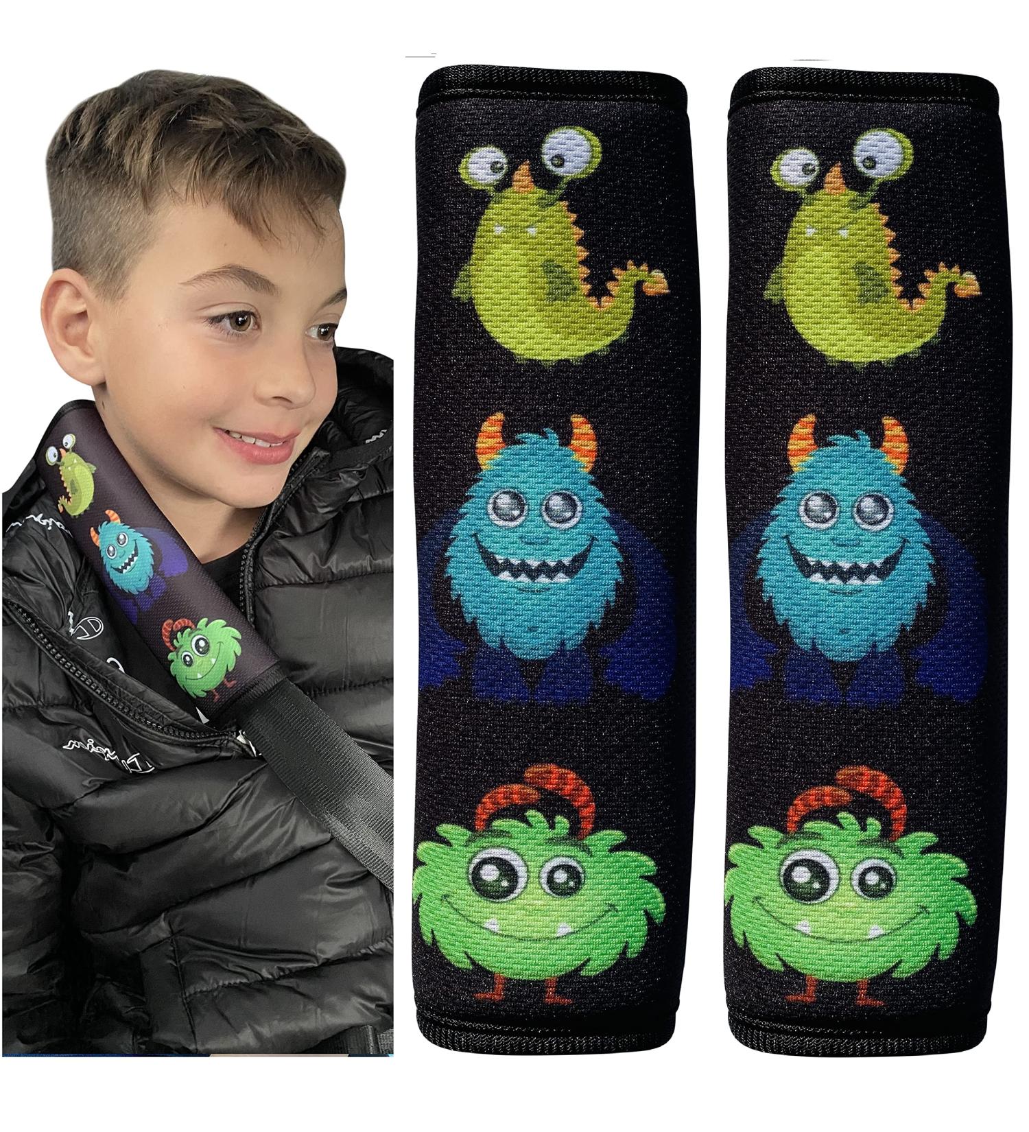 HECKBO 2X Kids Car Seat Belt Pads - Monster Design - Seat Belt Protectors for Kids and Babies - Buy Online on GoSupps.com