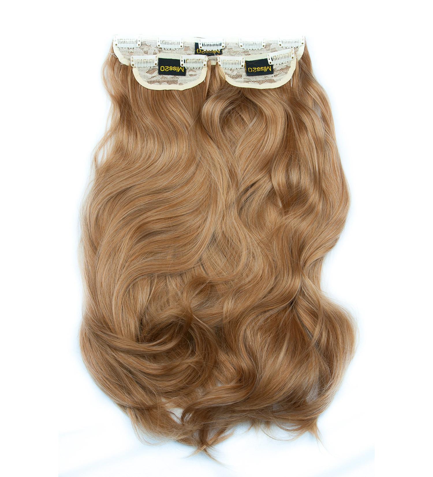 BOMBSHELL HAIR EXTENSIONS 250g 24" Flicky 3 Pieces Full Head Clip On Hair Extensions Hair Piece Wig (M19 DARK GOLD BLONDE) - Buy Online on GoSupps.com