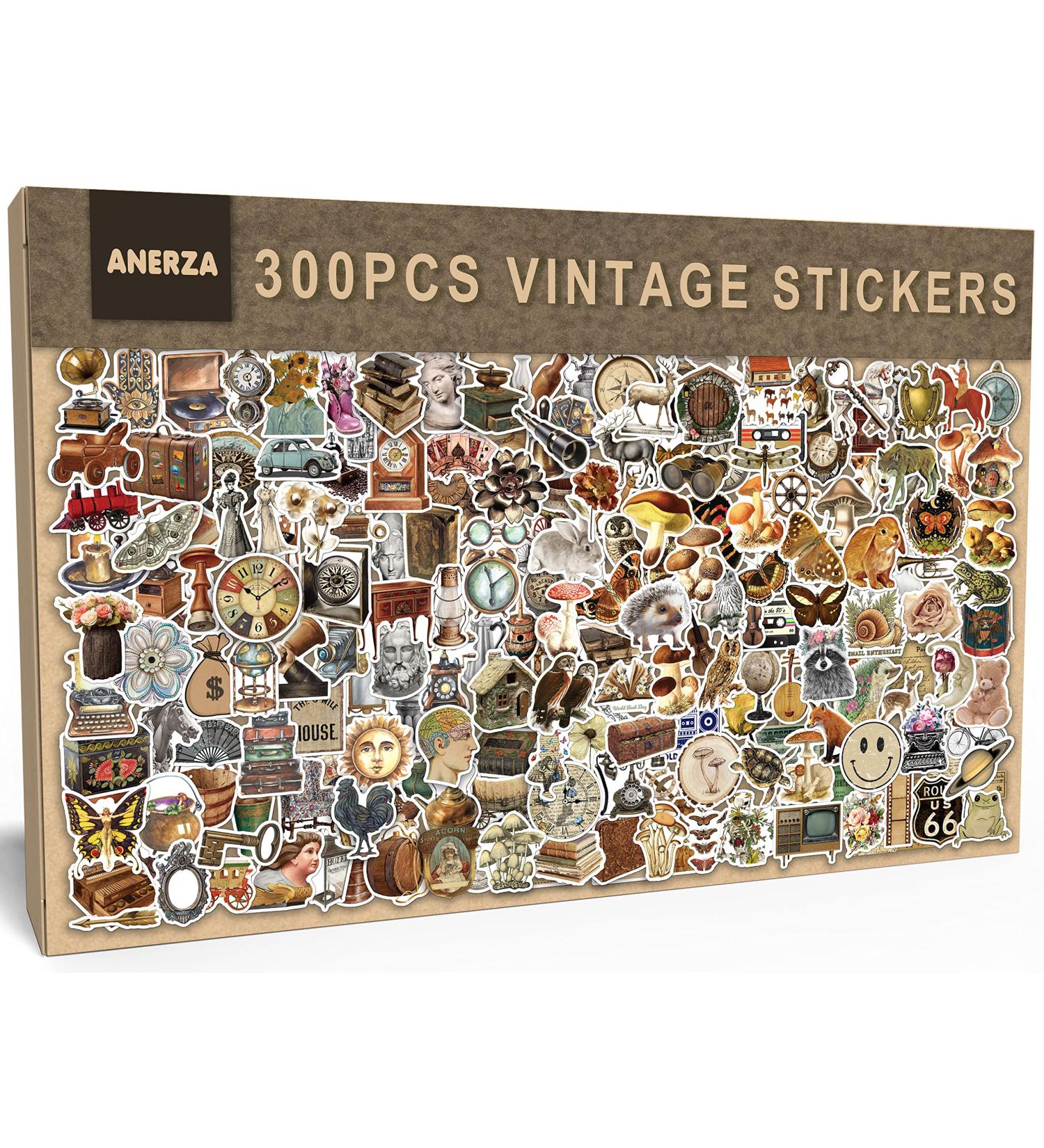 ANERZA 300 PCS Vintage Aesthetic Stickers | Scrapbook, Journal, Laptop, Water Bottles | Waterproof Vinyl Bullet Journal Stickers for Adults & Teens - Buy Online on GoSupps.com