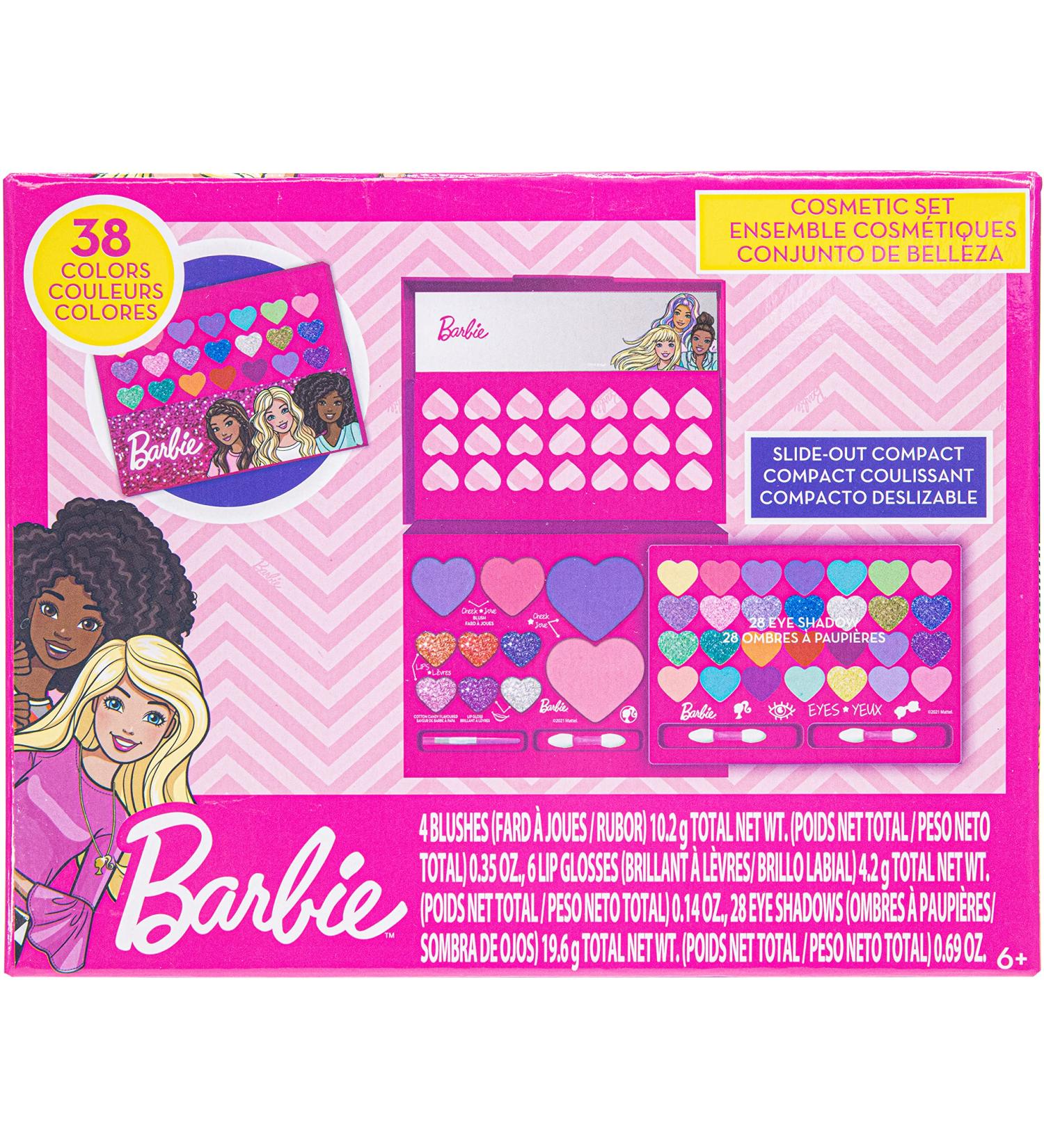 Townley Girl Barbie Beauty Compact Set - 28 Eye Shadows, 6 Lip Gloss, 4 Blushes | Makeup Kit for Kids Girls 6+ | Ideal for Parties, Sleepovers, Makeovers - Buy Online on GoSupps.com
