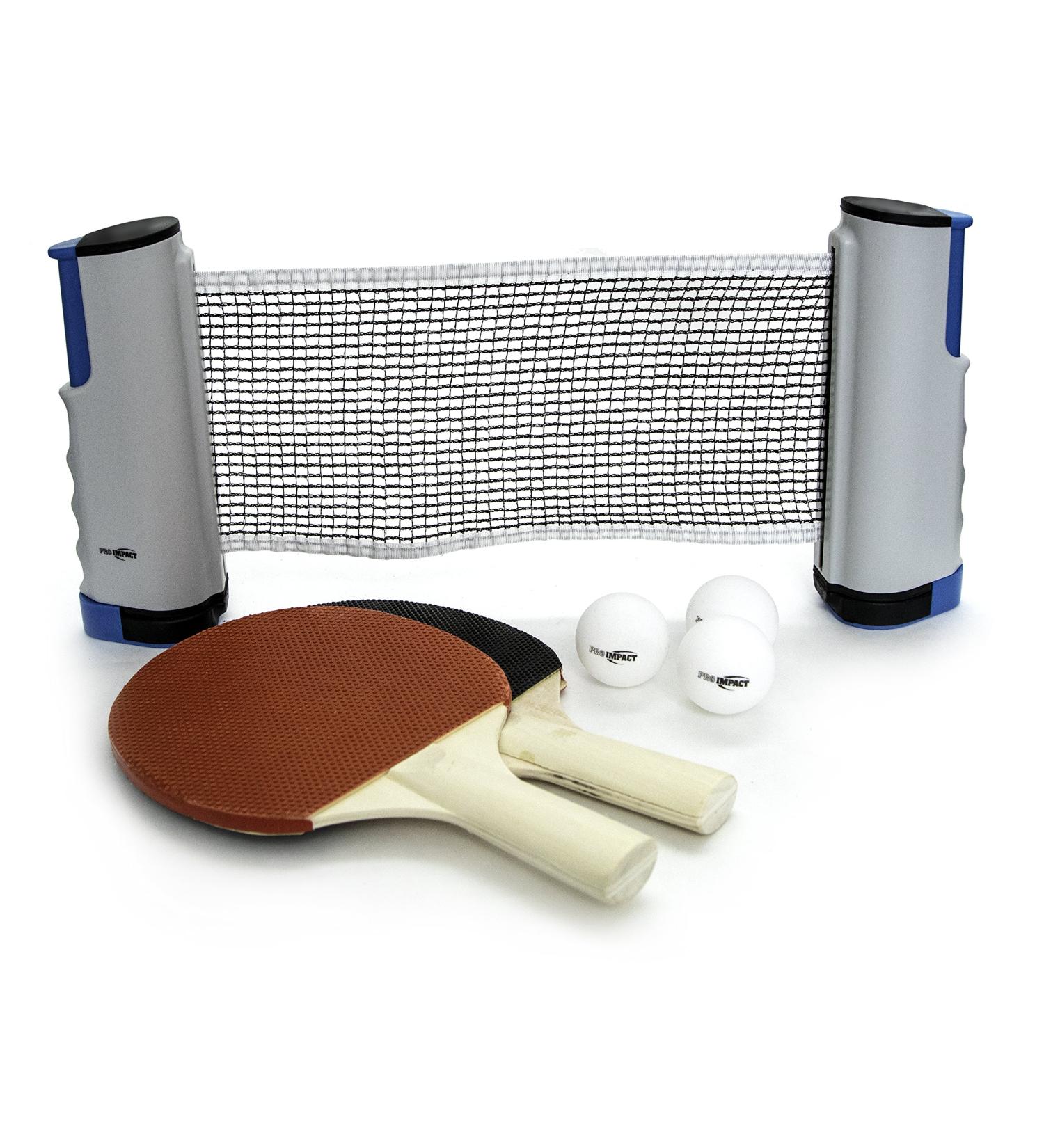 Pro Impact Table Tennis Ping Pong Set - Portable 2 Player Set with Travel Bag & Net for Indoor/Outdoor Fun - Buy Online on GoSupps.com