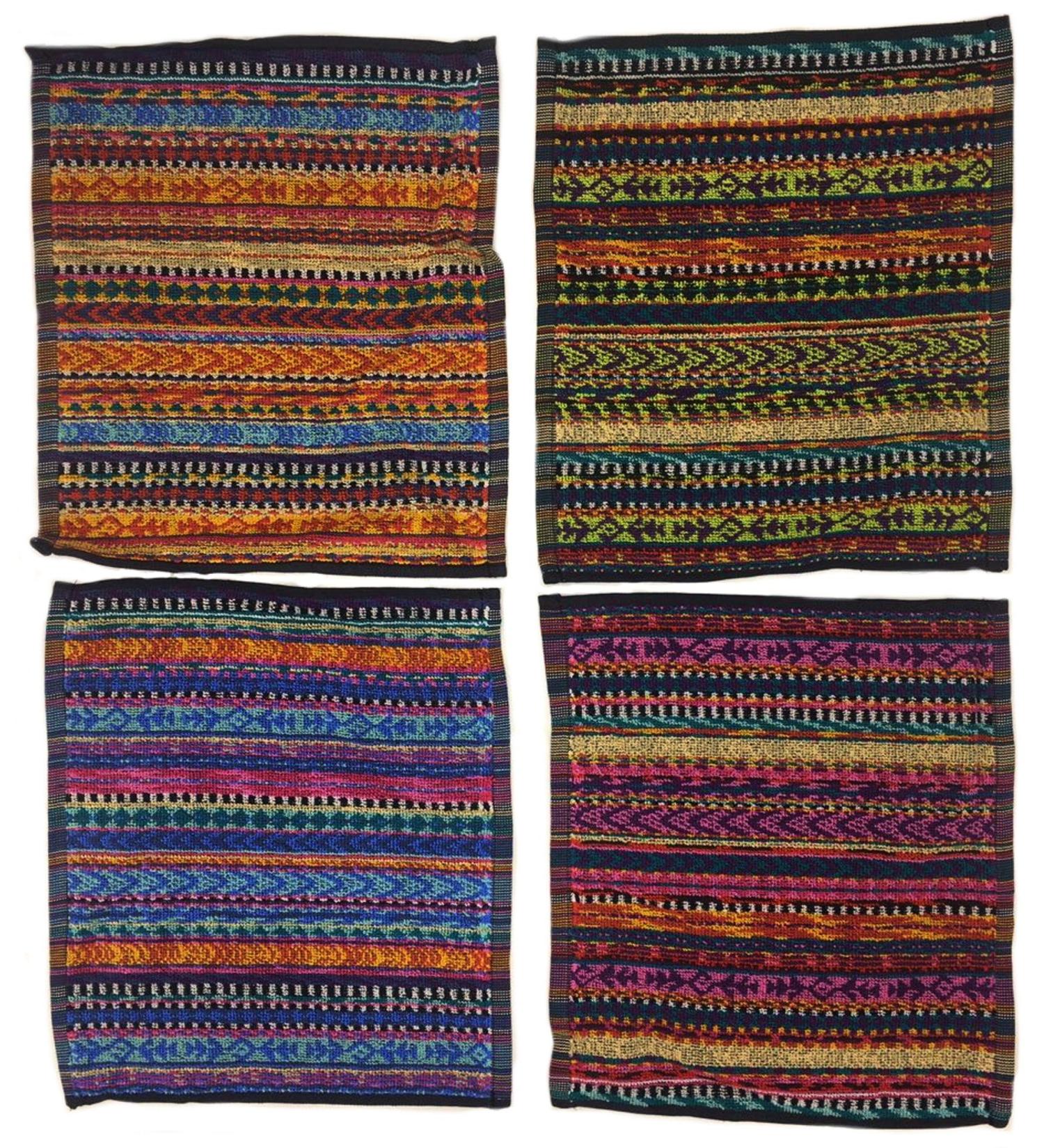 Ilkadim 8 pieces washcloths 100% cotton 28 x 28cm motif ethnic colorful