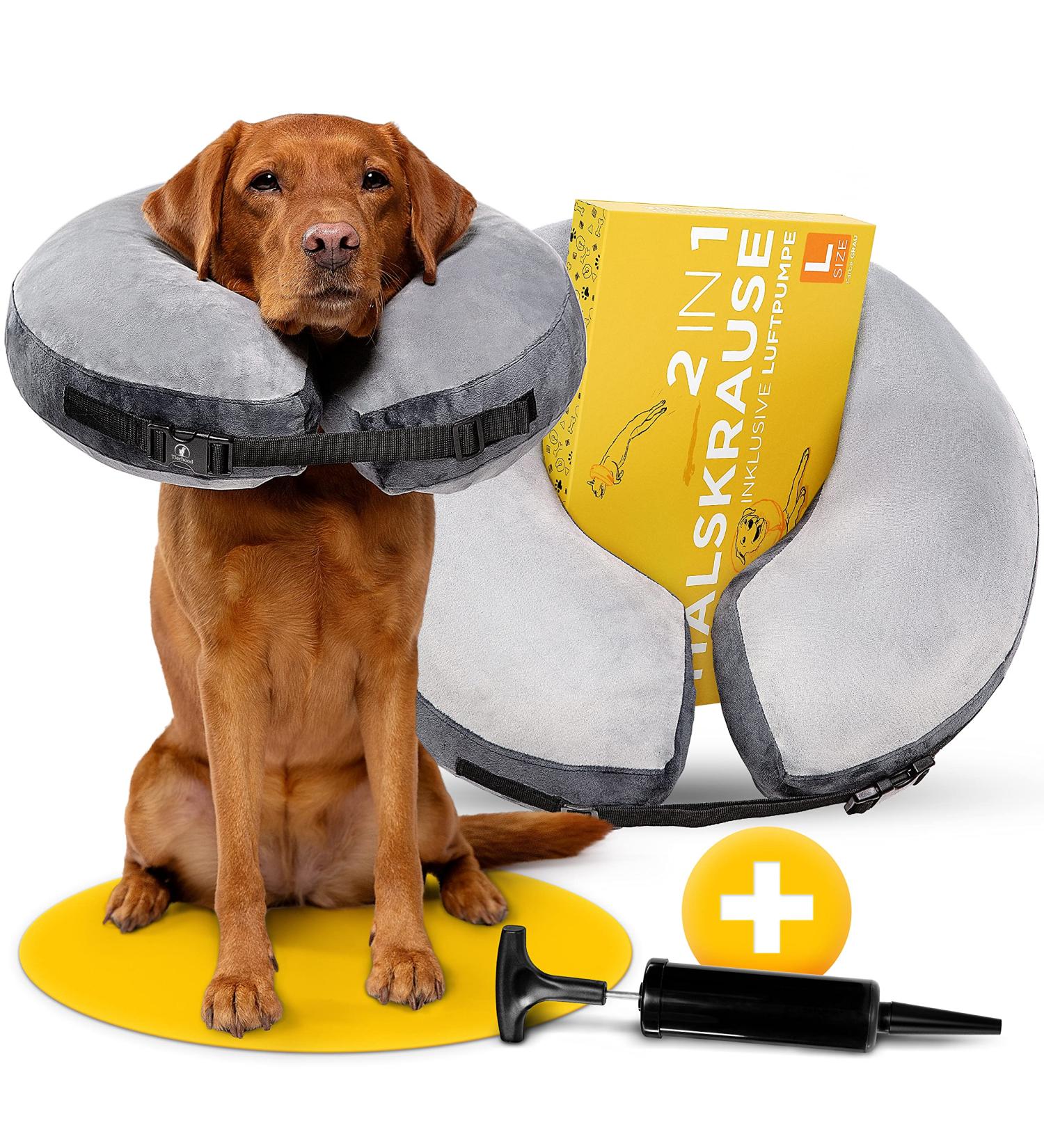 Tierhood Inflatable Break Ruff for Dogs & Cats | Protective Dog Collar for Neck & Sore Crates - Shop Internationally! - Buy Online on GoSupps.com