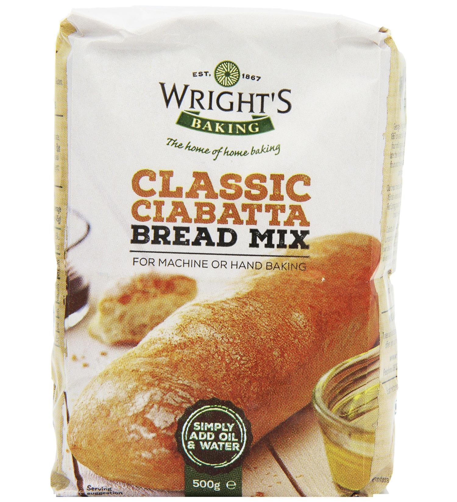 Wright's | Ciabatta Bread Mix 10X500g | Simply Add Oil and Water | For Machine or Hand Baking | Suitable for Vegetarians - Buy Online on GoSupps.com