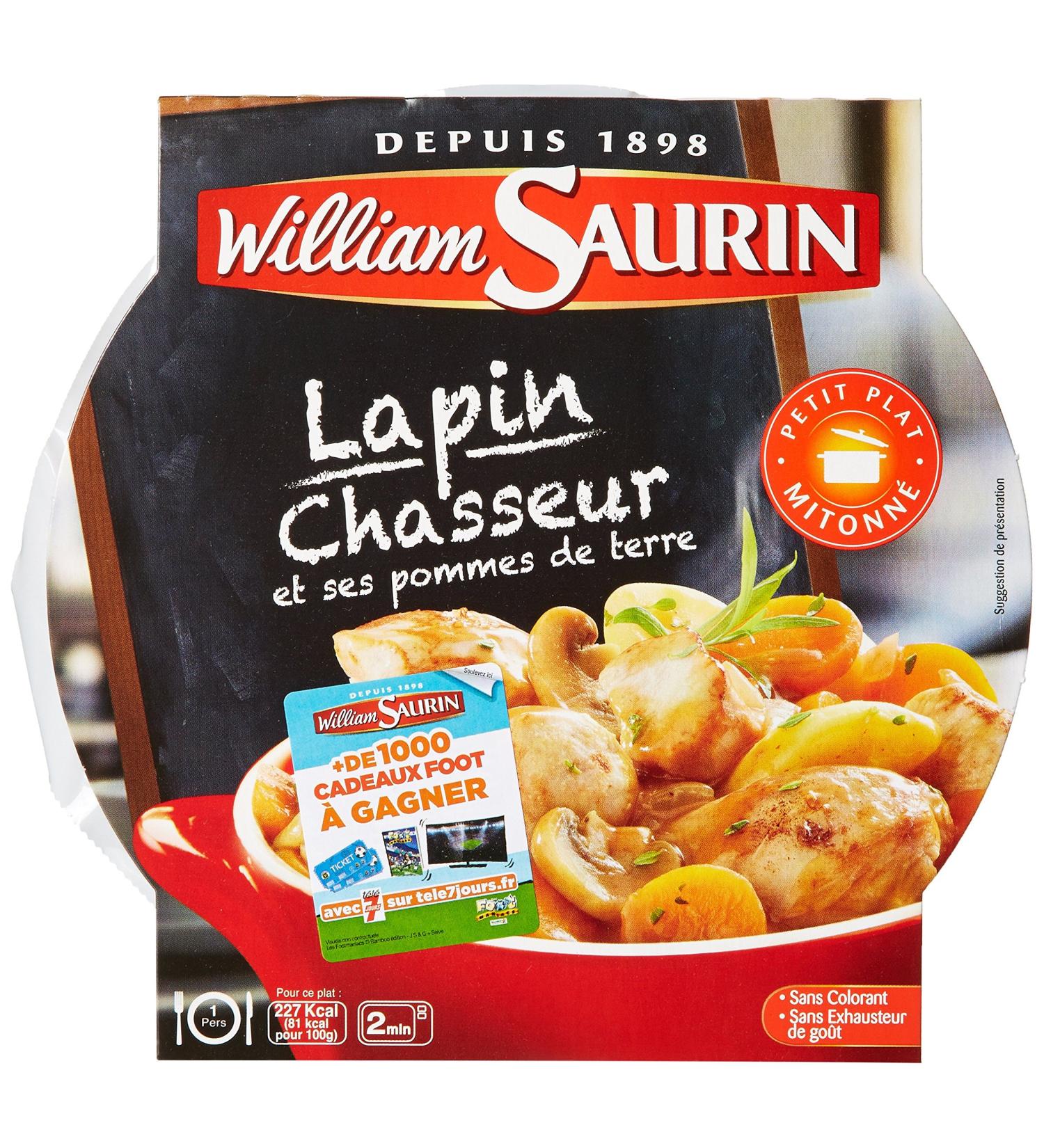 William Saurin L'Assiette Du Jour Hunter Rabbit & His Potatoes 280 g - Buy Online on GoSupps.com