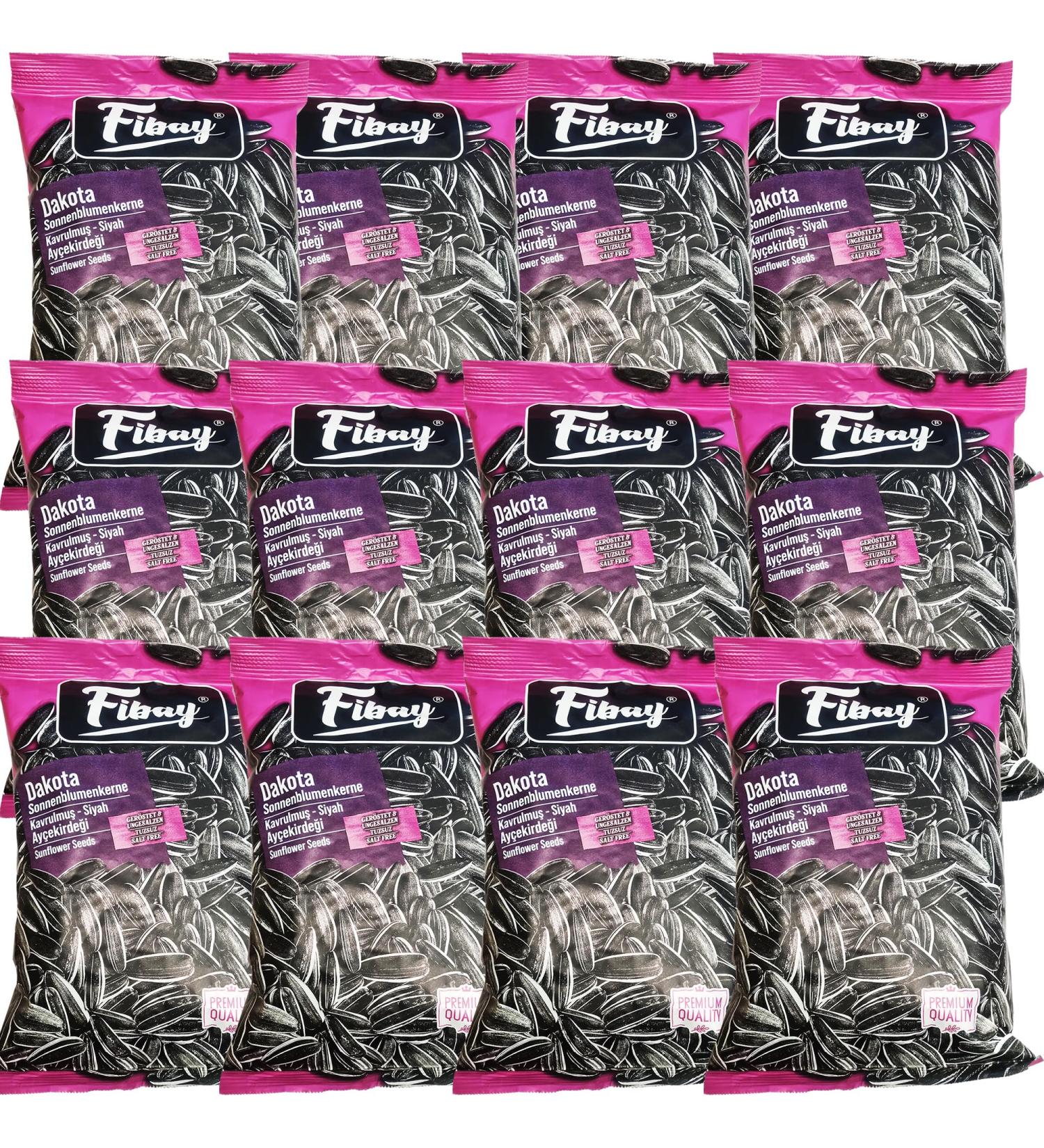 Buy Fibay Dakota Roasted & Unsalted Sunflower Seeds - Premium Quality (12x175g) | International Shipping Available - Buy Online on GoSupps.com