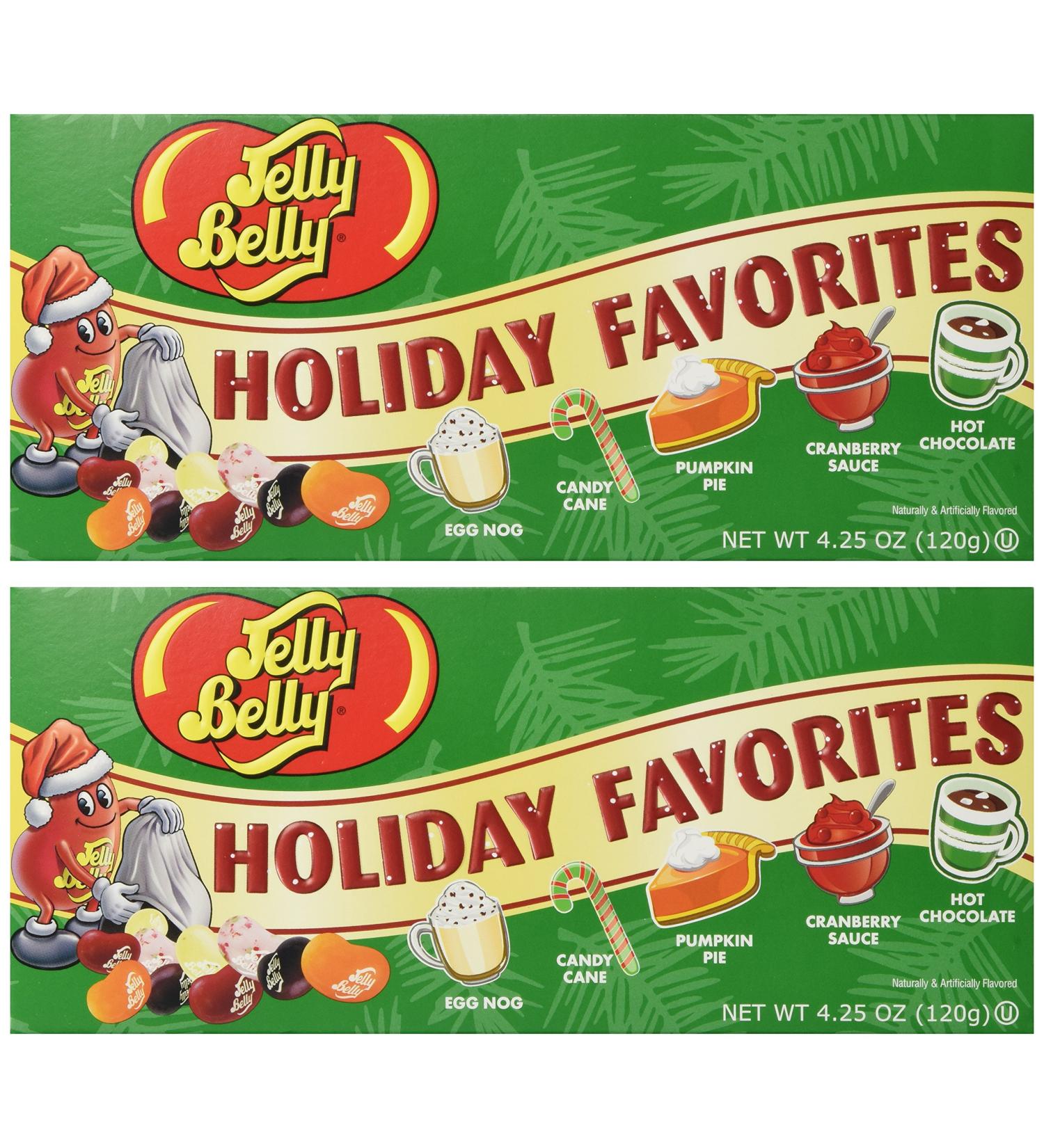 (Set of 2) Jelly Belly Christmas Holiday Favorite Flavored Candy Beans Gift Box - 8.48 Ounce Total - Buy Online on GoSupps.com