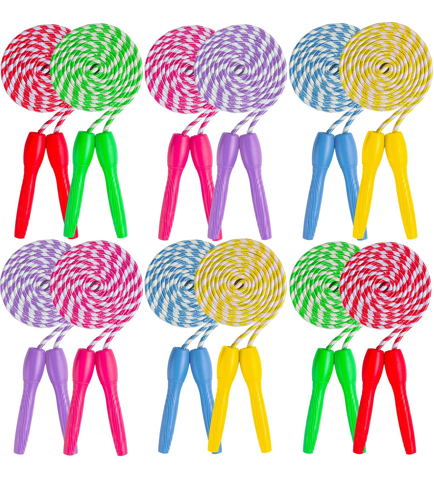 Ram Pro All Purpose Jump Rope Stripe Ropes - 12 Pack, Assorted Colors | For Men, Women, & Kids of Any Skill Level | Ideal for Sports, Outdoors, Fitness, Exercise, Fun & Play - Buy Online on GoSupps.com