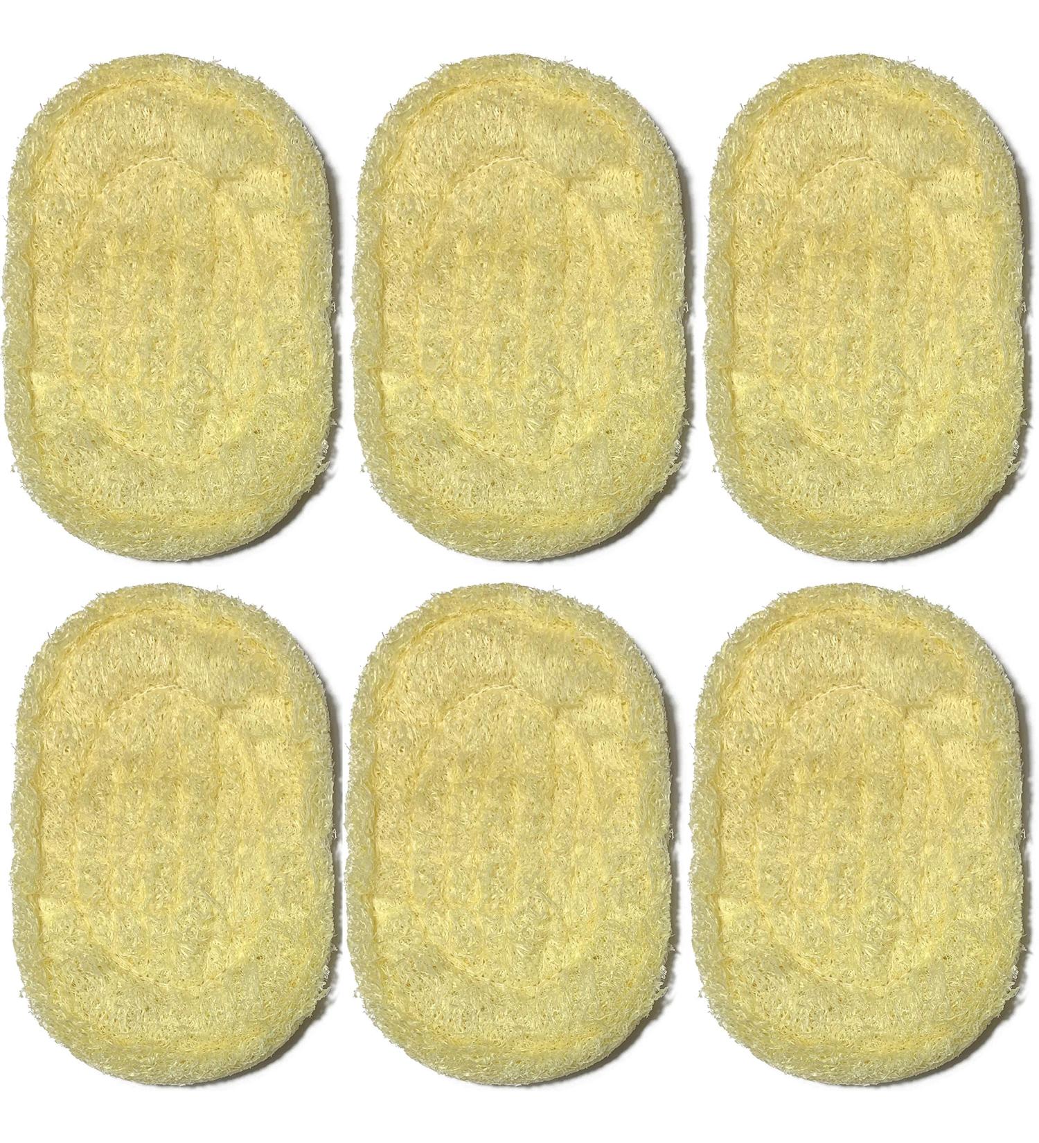 6PCS Natural Exfoliating Loofah Soap Saver Bundle - Shower Scrubber Sponge Bath Brush - Soap Dish Accessory Set - Buy Online on GoSupps.com
