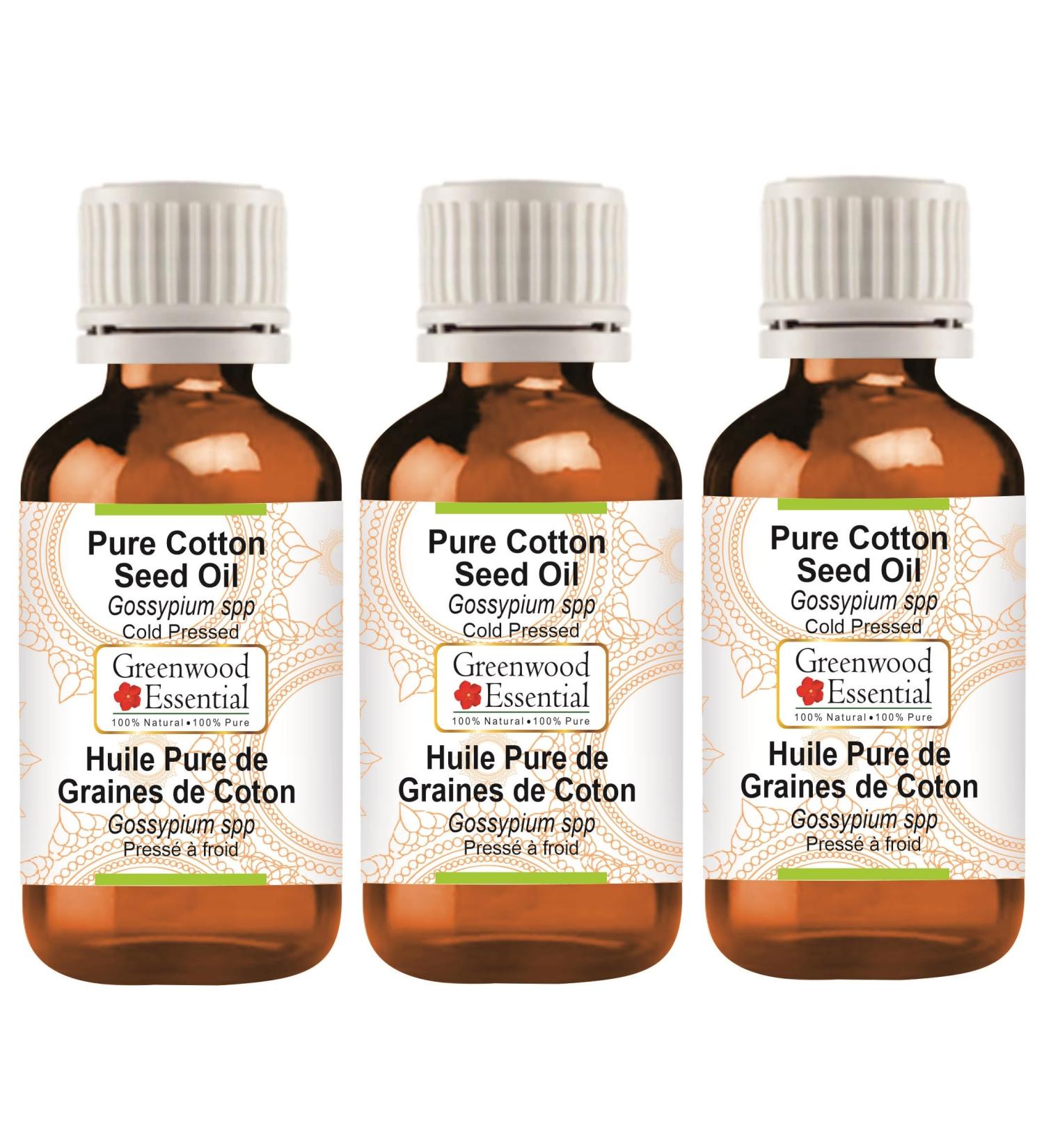 Greenwood Essential Natural Cotton Seed Oil | Pure Therapeutic Quality | 100% Organic Gossypium Spp. for Skin & Hair Care - Buy Online on GoSupps.com