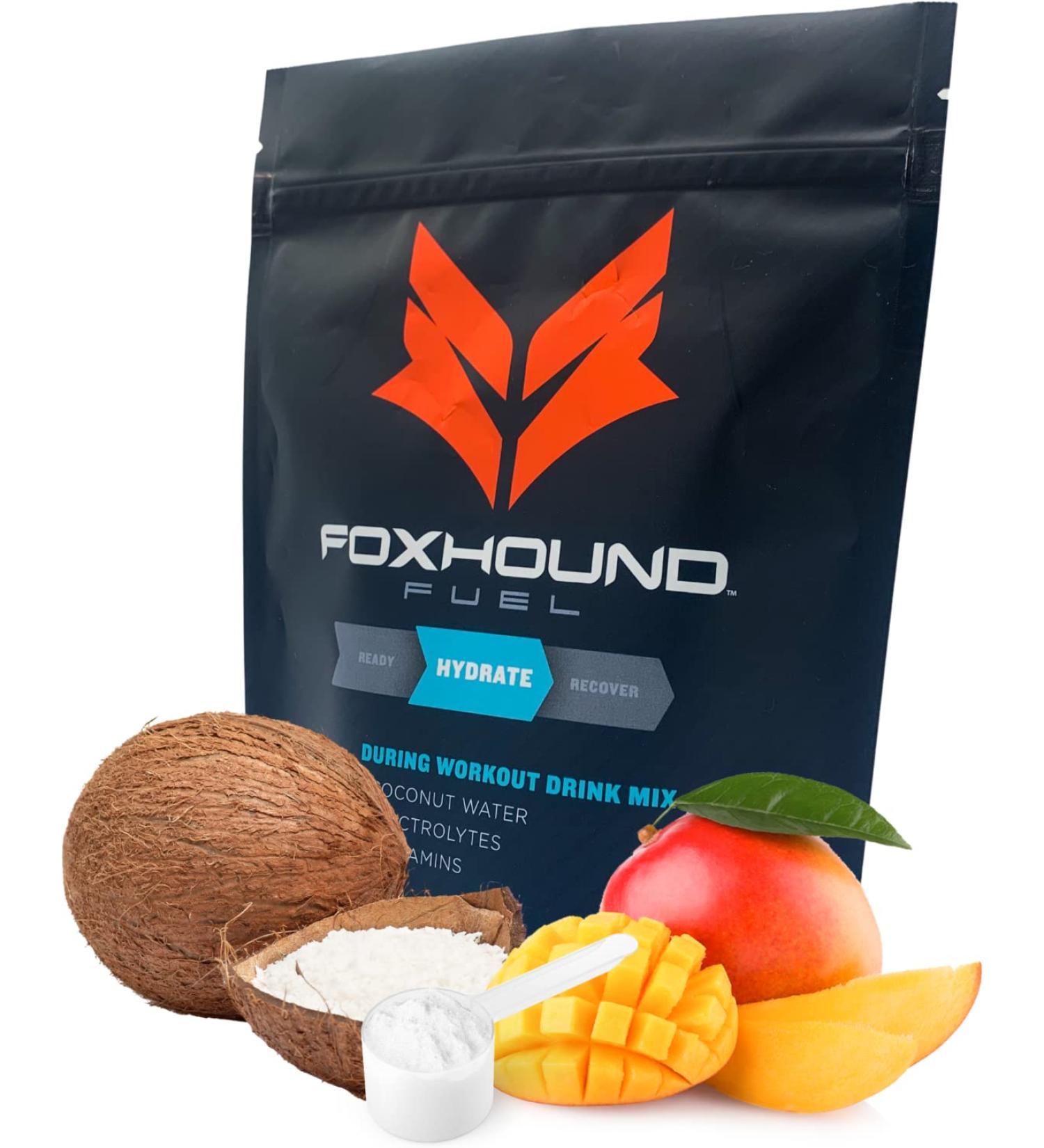 Foxhound Fuel Training Hydration Drink | Hydrate | Coconut Water | Vitamins B6 & B12 | Electrolytes | 25 Servings 2. Hydrate - Training Hydration | Coconut Mango - Buy Online on GoSupps.com