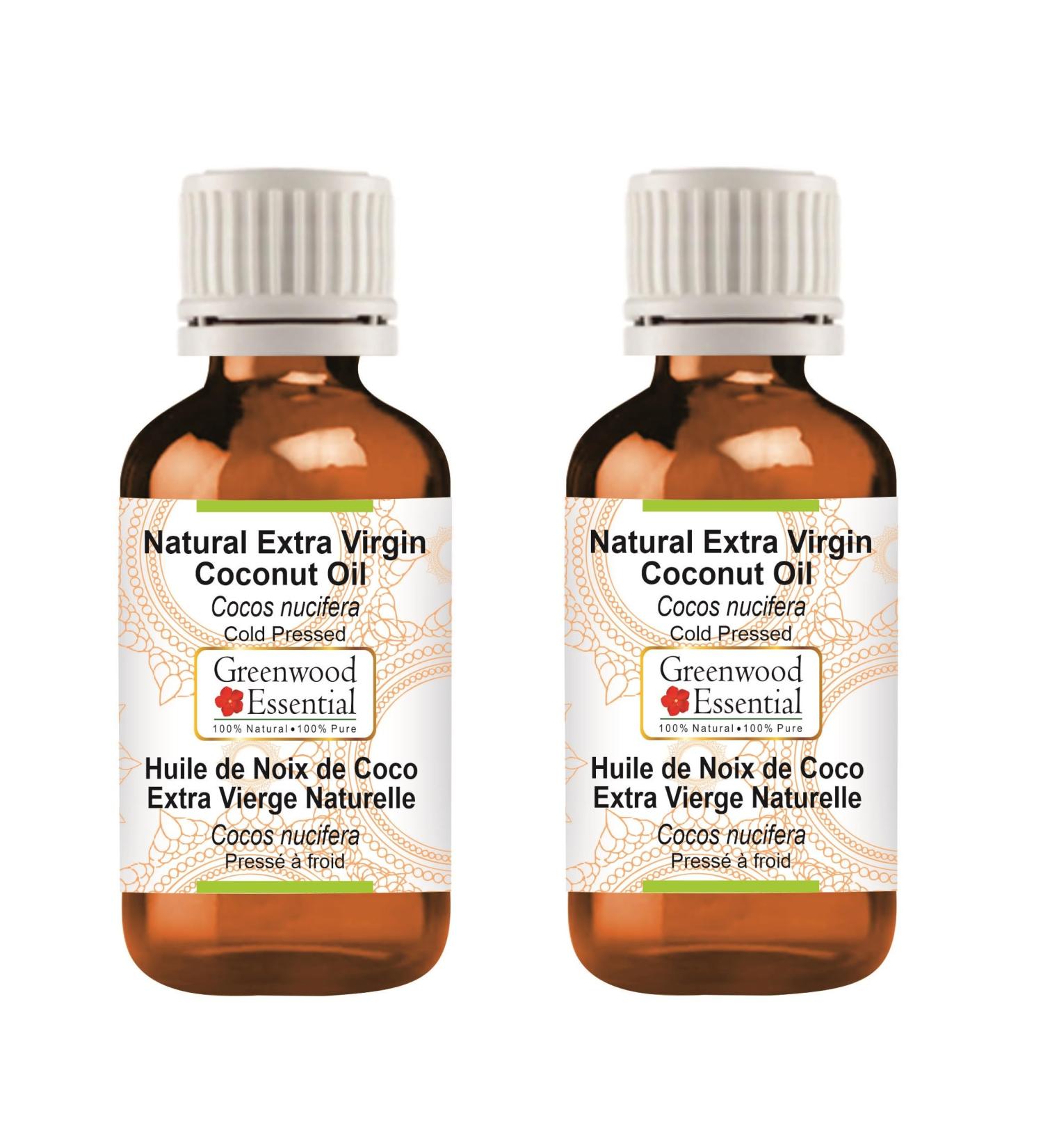 Buy Greenwood Essential Naturrein Extra Jungfrau Coconut Oil - 100ml X 2 | Natural Cold-Pressed Therapeutic Quality - Buy Online on GoSupps.com