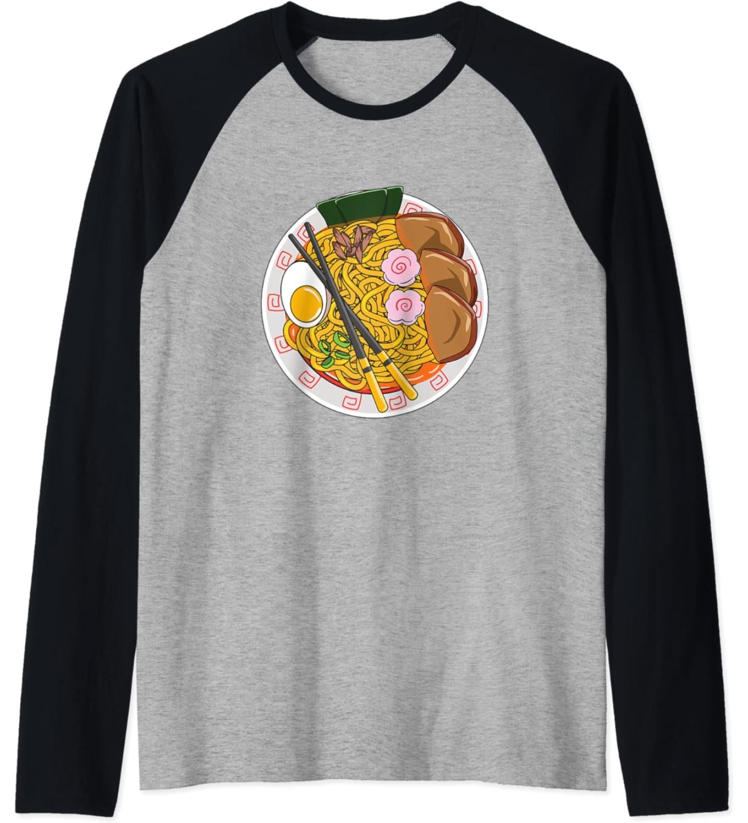 Kawaii Ramen Noodle Japanese Ramen Life Raglan Baseball Tee