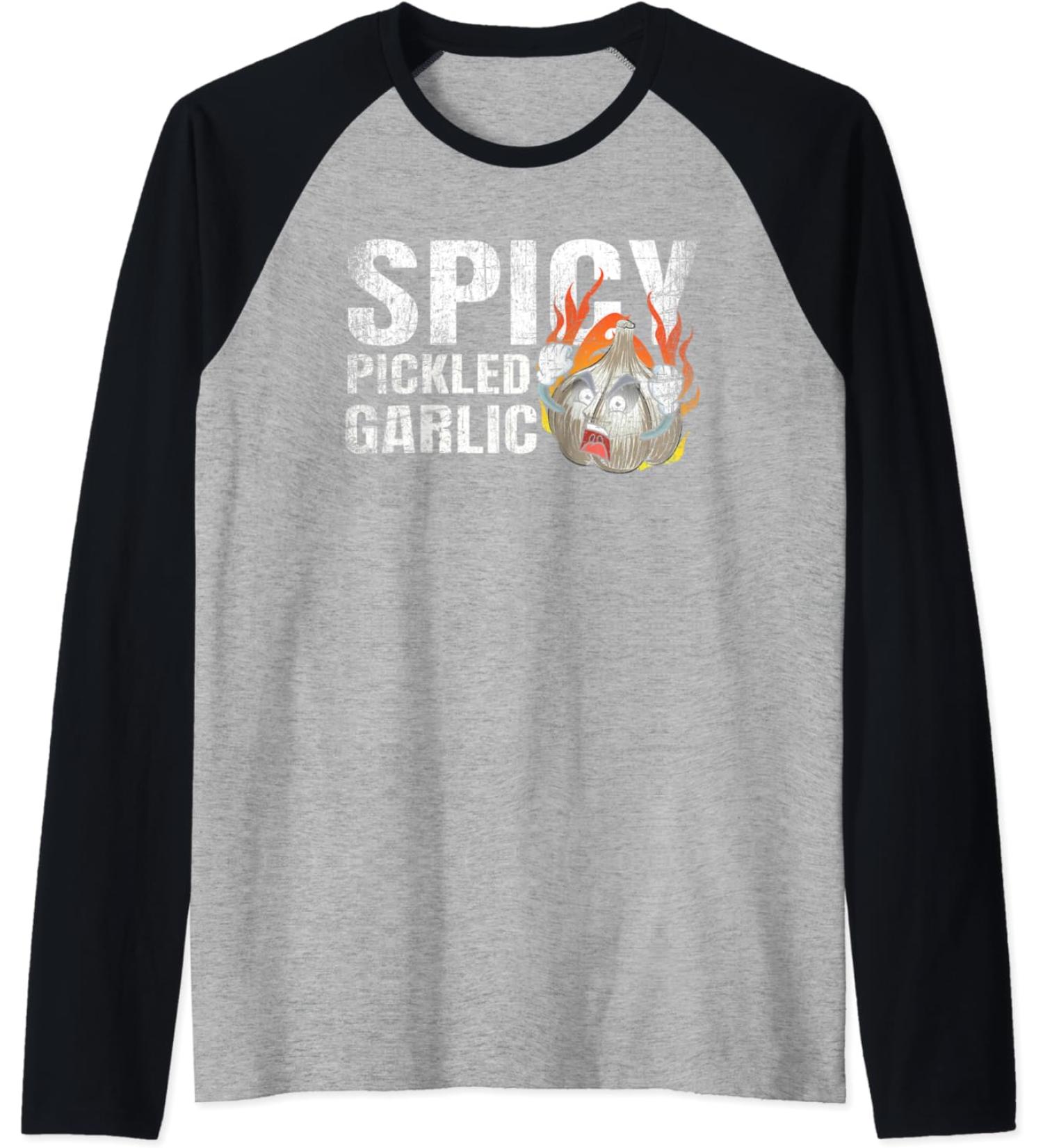 Spicy pickled Garlic Raglan Baseball Tee