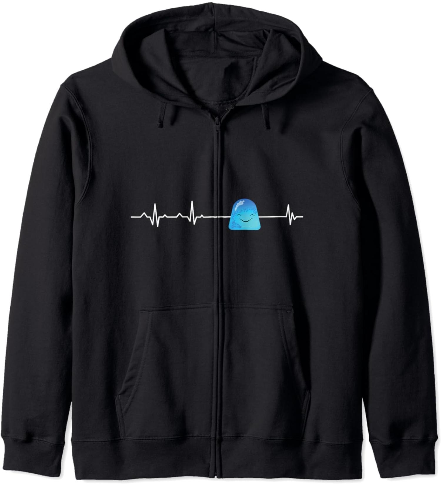 Smiling Jelly Heartbeat Gift Funny Jelly Bean Zip Hoodie