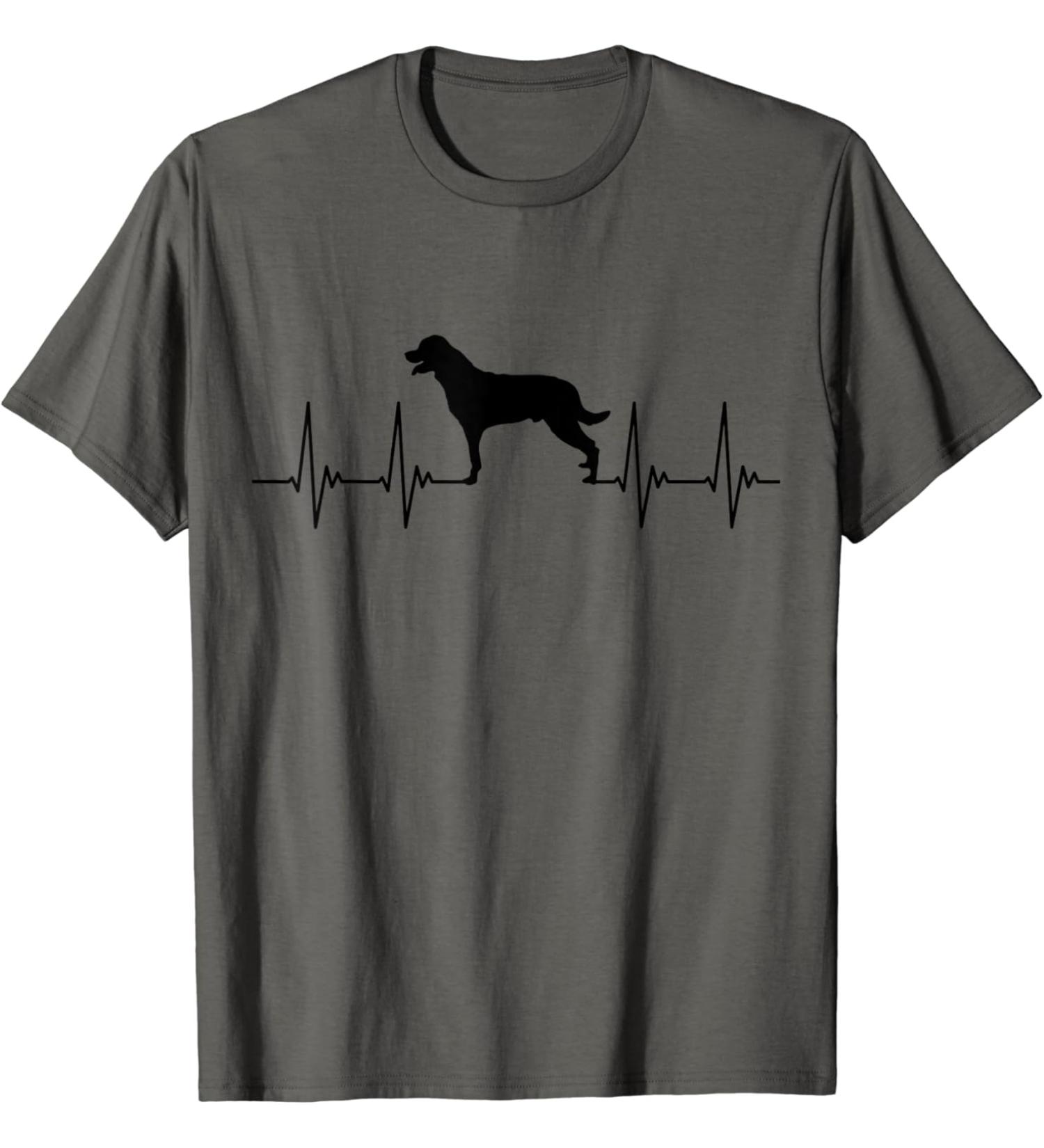Rottweiler heart ECG dog pulse love cool dog T-Shirt