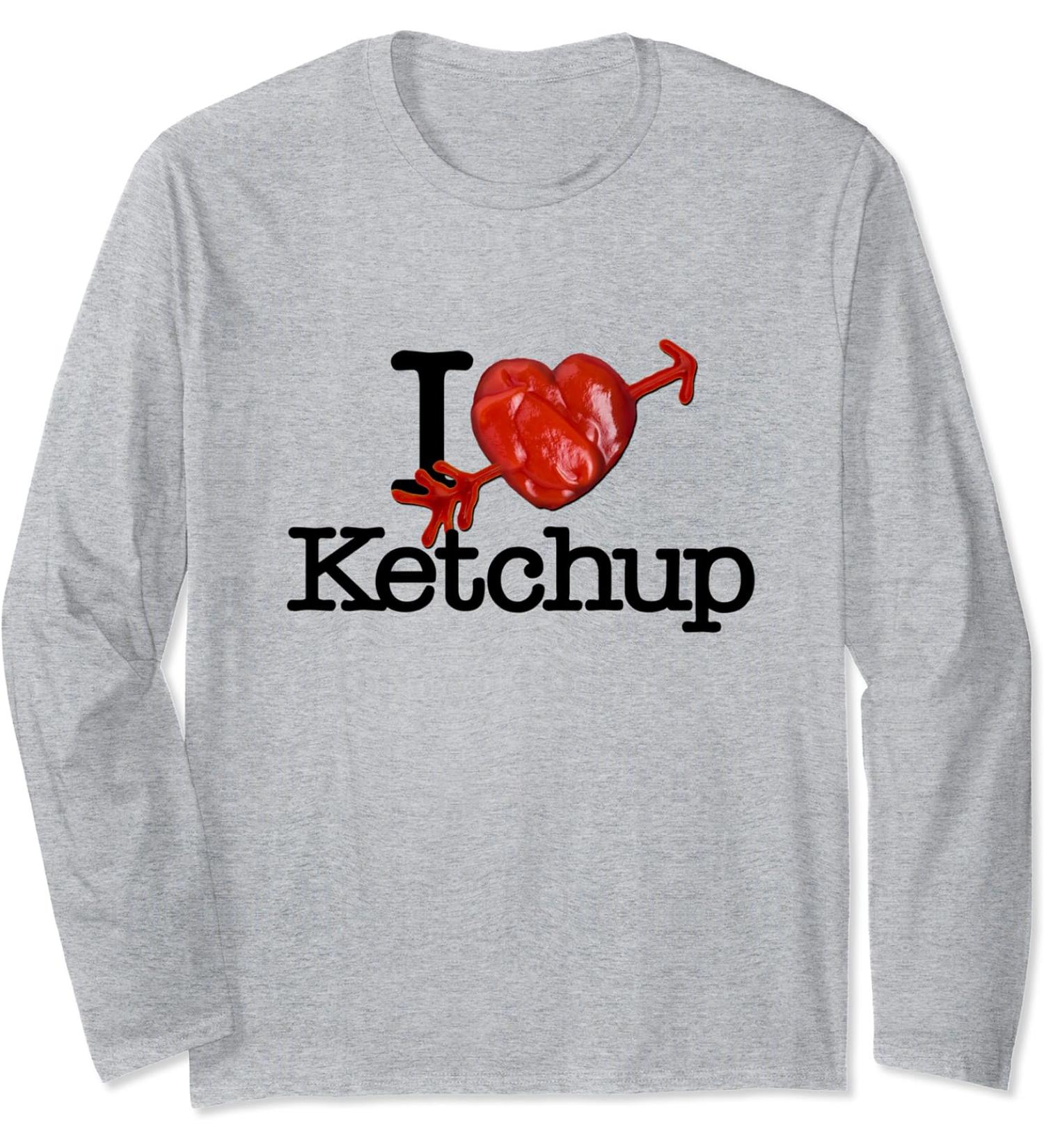 I Love Ketchup Gift Tomato Sauce Heart Long Sleeve T-Shirt