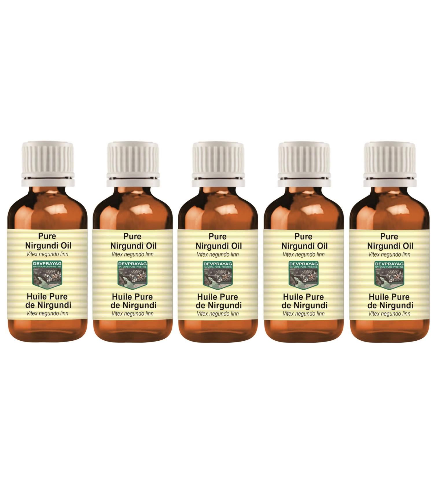 Pure Nirgundi Oil (Vitex negundo Linn) (Pack of Five) 100mlx5 (16.9 oz) 3.38 Fl Oz (Pack of 5) - Buy Online on GoSupps.com