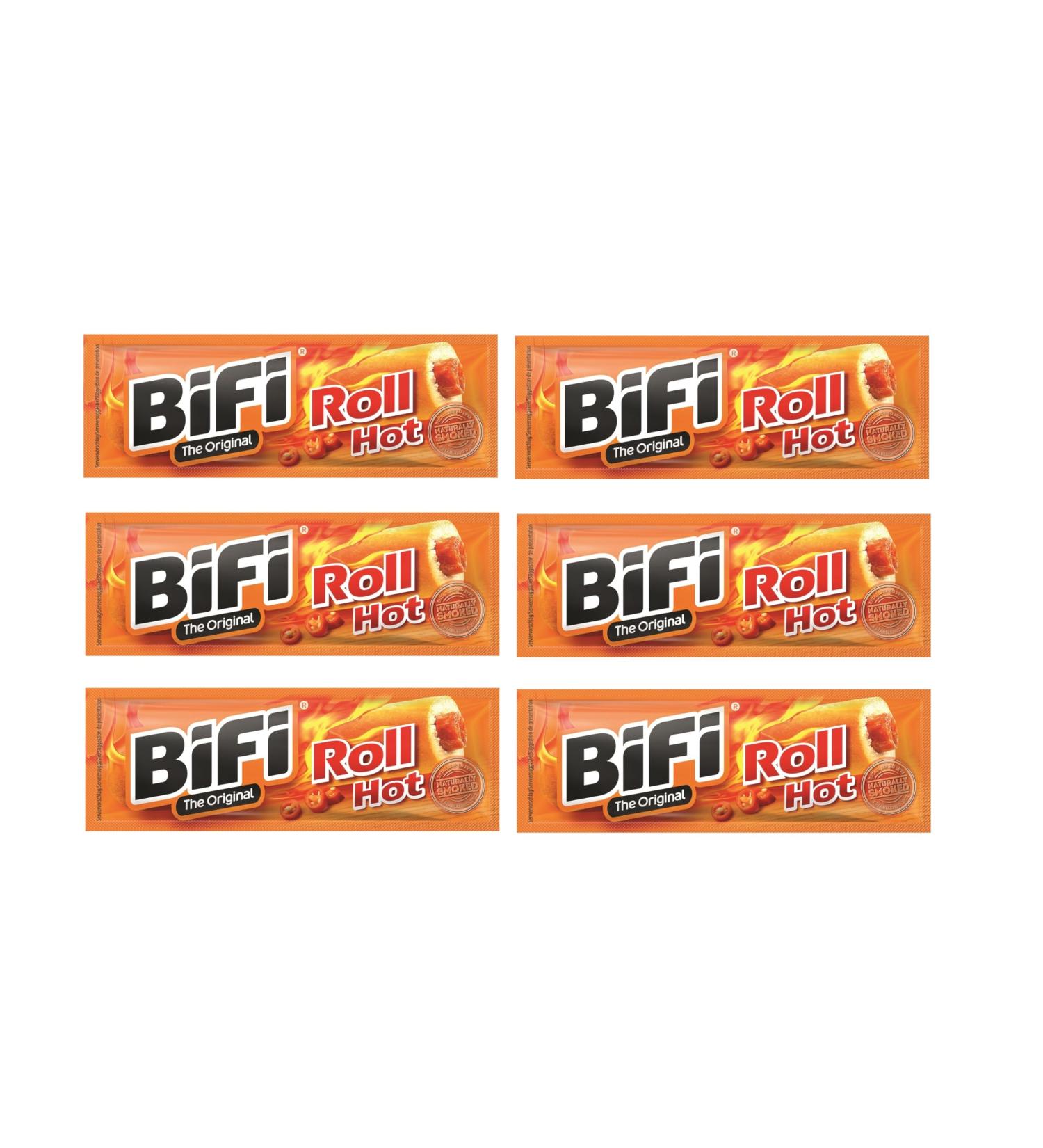 BiFi Roll Hot Spicy - Pack of 6 (6 x 45g) | Hearty Spicy Salami Snack - International Shipping Available - Buy Online on GoSupps.com