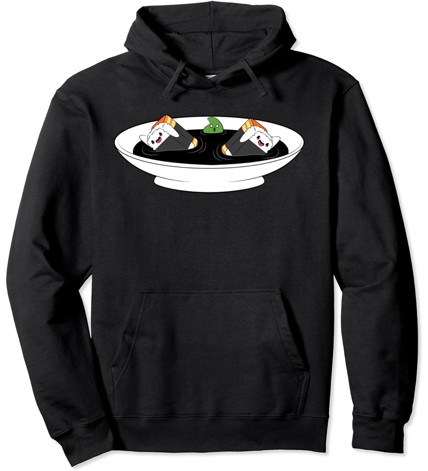 Sushi Wasabi In Soy Sauce Kawaii Anime Japanese Pullover Hoodie