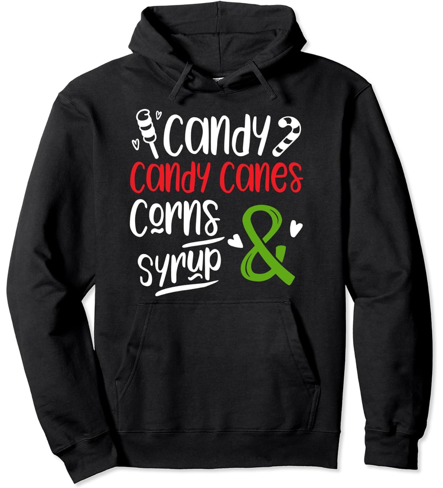 Elf Food Group Candy Candy Canes Corn & Syrup Christmas Pullover Hoodie