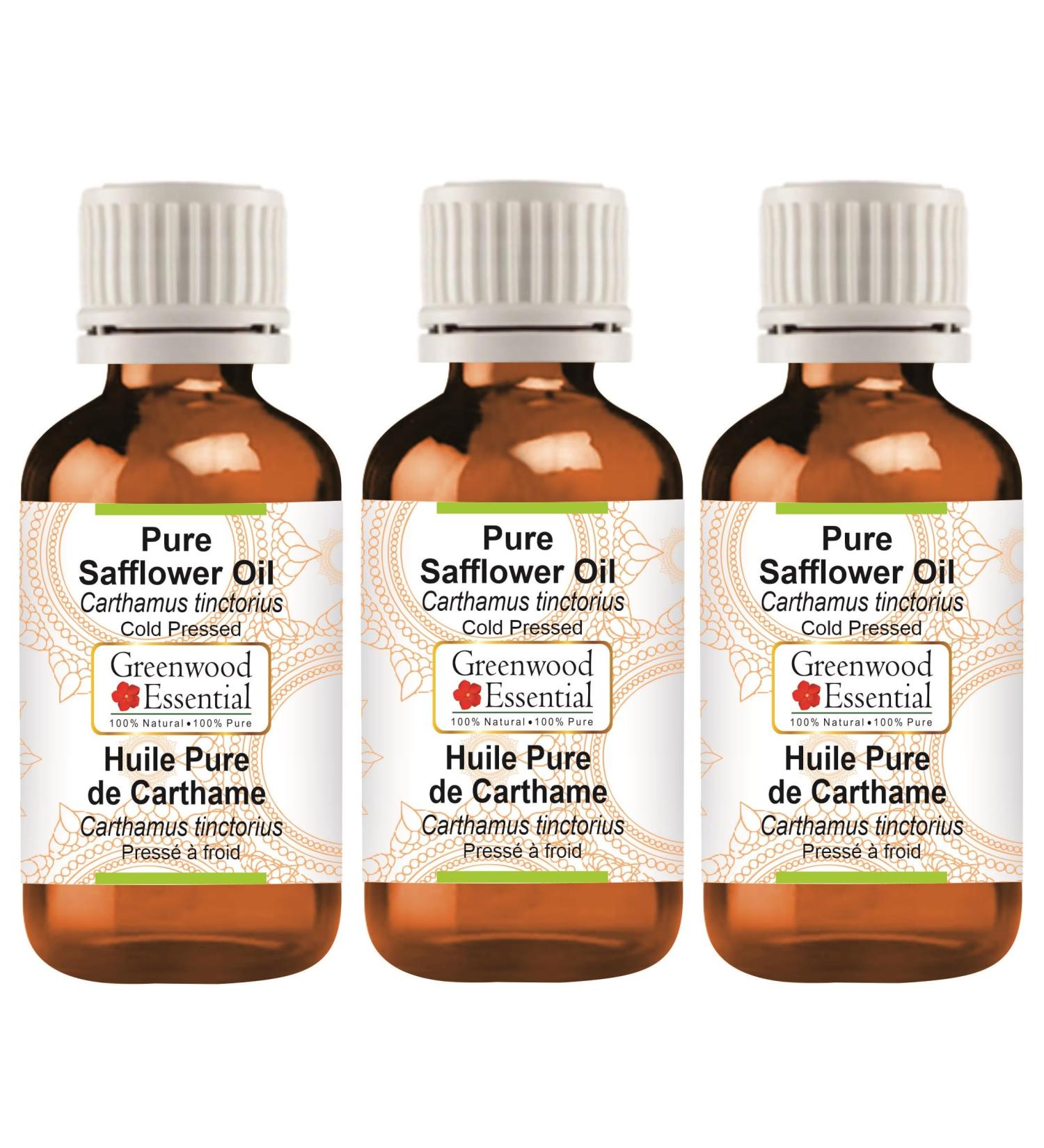 Buy Greenwood Essential Cold-Pressed Thistle Oil (Carthamus Tinctorius) - 100ml x 3 Pack | Natural Therapeutic Quality | International Shipping - Buy Online on GoSupps.com