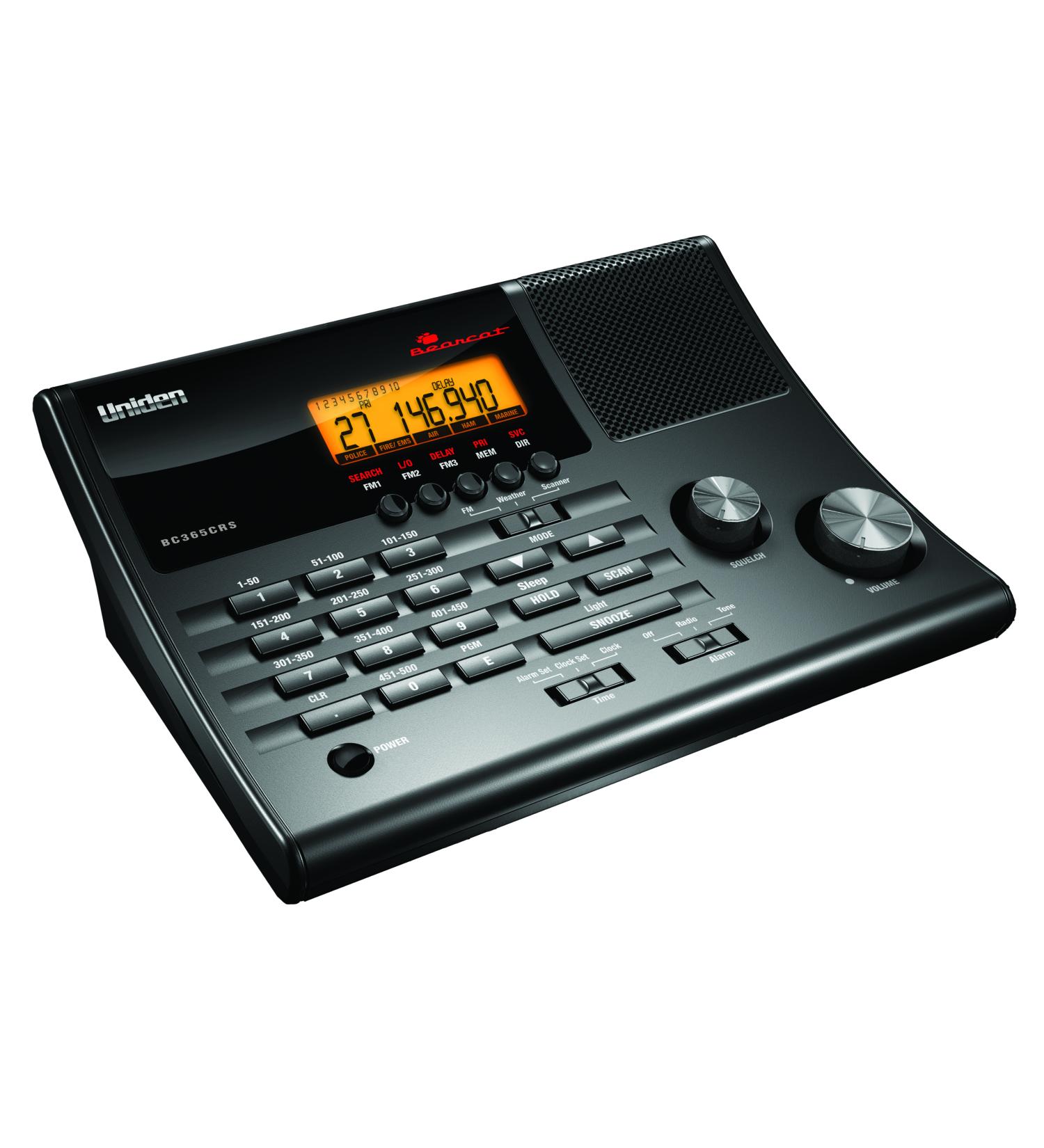 Uniden BC365CRS Scanner and Alarm Clock with FM Radio, Weather Alert, and 500 Channels - Ideal for Police, Fire, EMS, Aircraft, and Marine Transmissions - Buy Online on GoSupps.com
