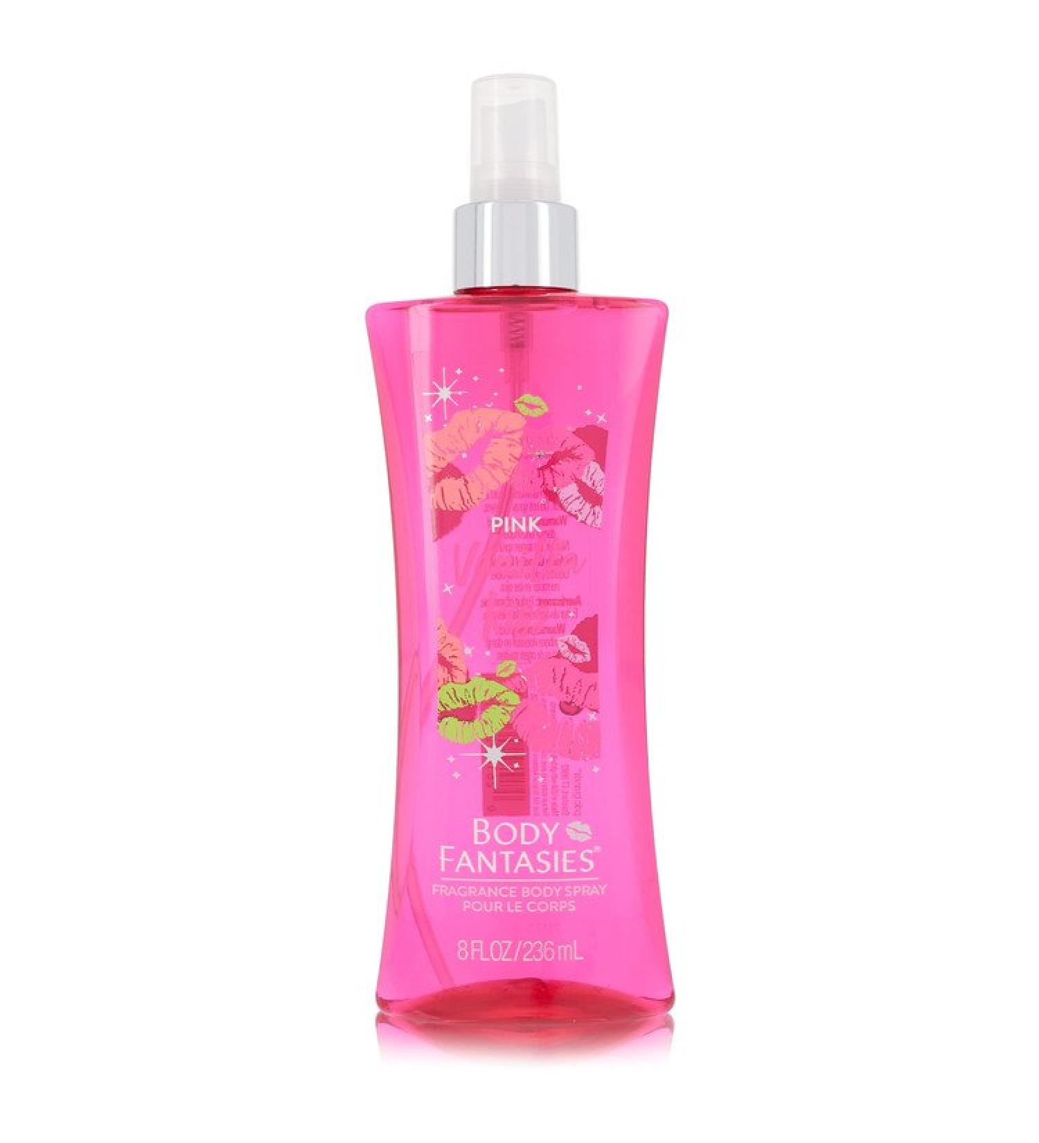 Body Fantasies Signature Pink Vanilla Kiss Fantasy by Parfums De Coeur Body Spray 8 oz for Women