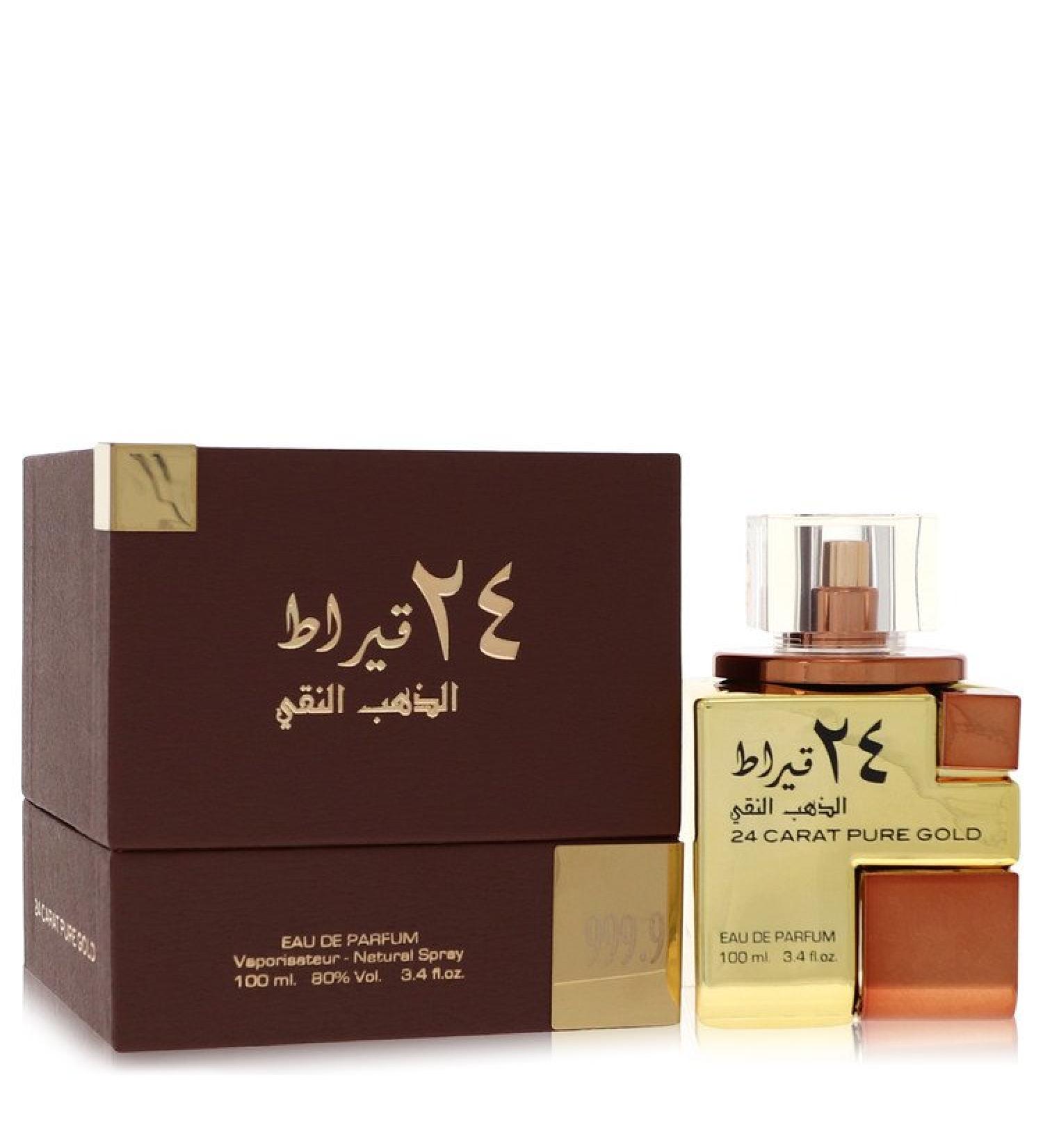 Lattafa 24 Carat Pure Gold by Lattafa Eau De Parfum Spray (Unisex) 3.4 oz for Men