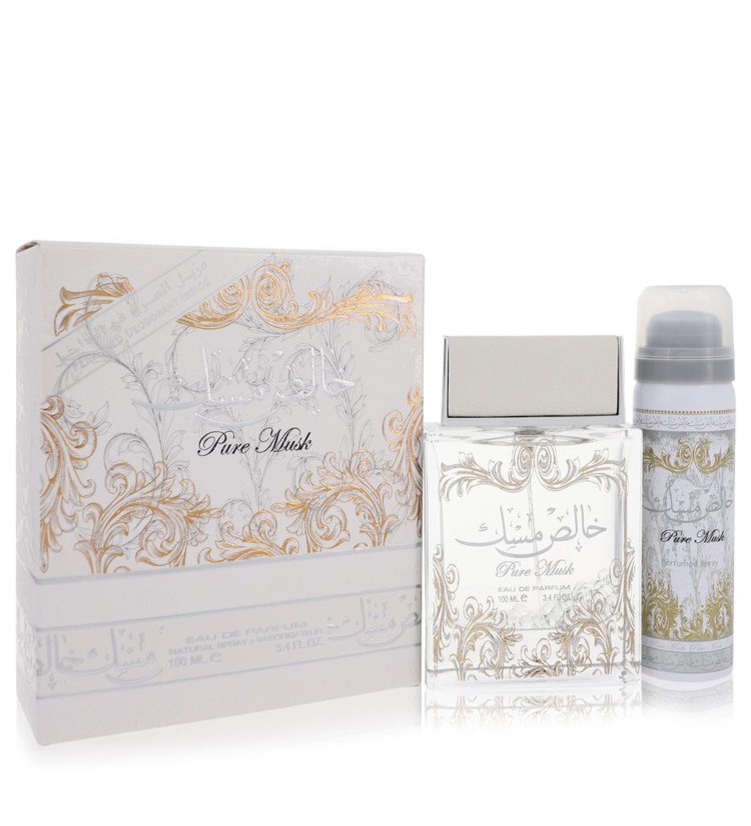 Lattafa Pure Khalis Musk by Lattafa Eau De Parfum Spray Plus 1.7 Deodorant 3.4 oz for Women