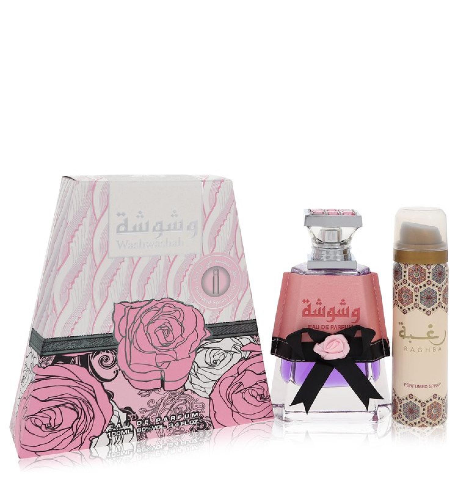 Washwashah by Lattafa Eau De Parfum Spray Plus 1.7 oz Deodorant 3.4 oz for Women