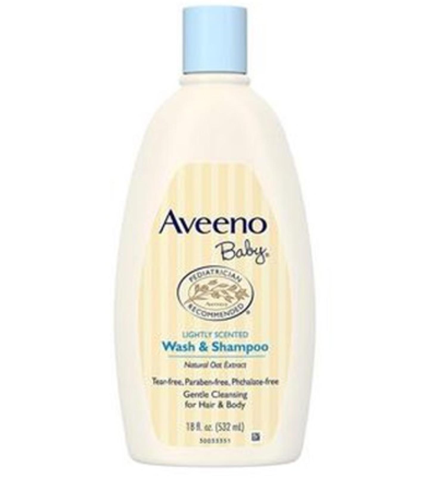Aveeno Baby Wash & Shampoo Lightly Scented - 18 fl oz | Gentle Cleansing for Delicate Skin - Buy Online on GoSupps.com