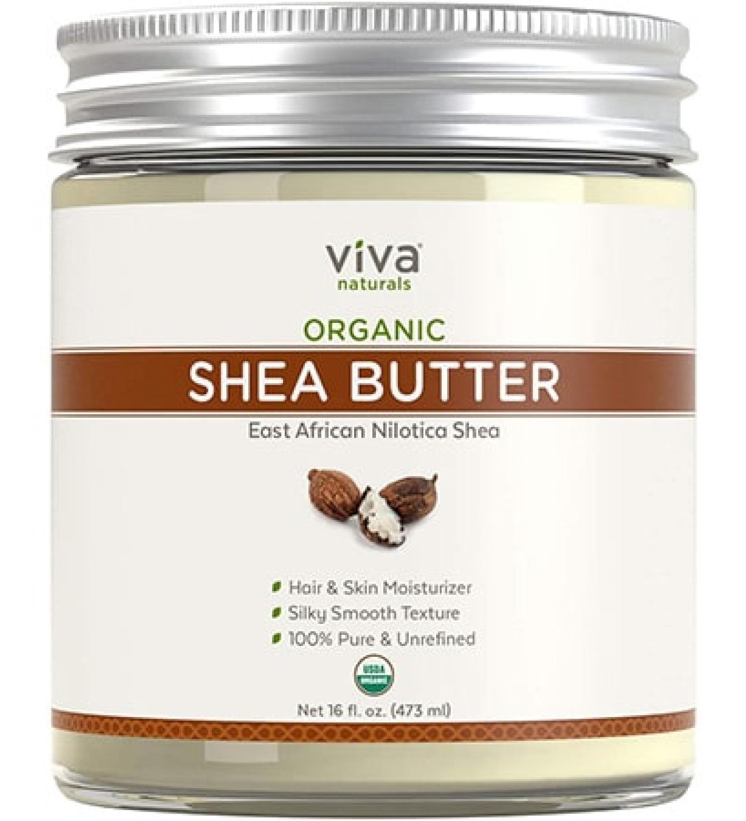 Viva Naturals Organic Shea Butter 16 oz - Pure & Nourishing Skin Moisturizer - Buy Online on GoSupps.com