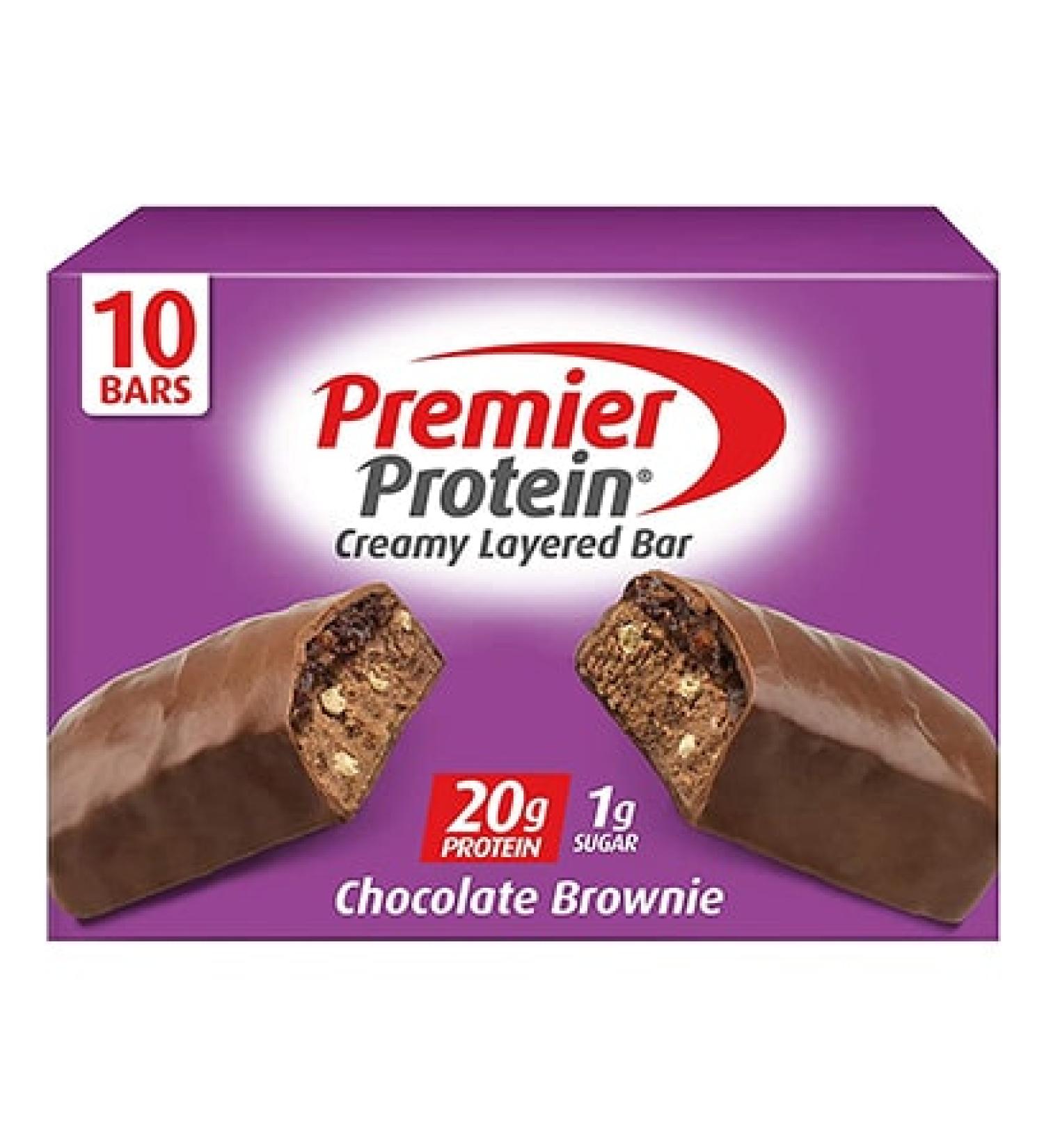 Premier Protein 20g Protein bar - Chocolate Brownie - 10 Count - Buy Online on GoSupps.com
