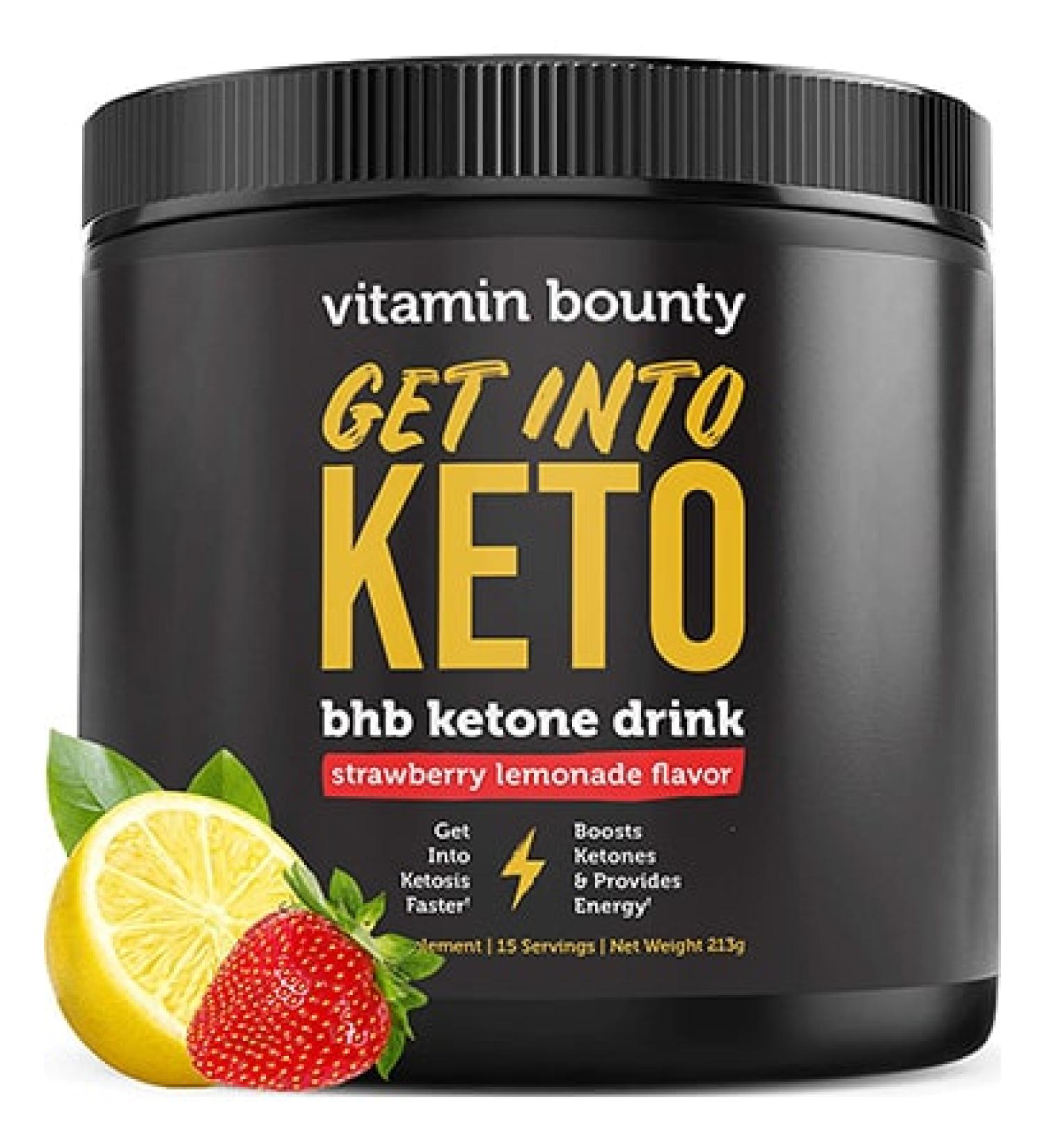 Vitamin Bounty Keto Exogenous BHB Drink - Strawberry Lemonade  15 Servings - Buy Online on GoSupps.com