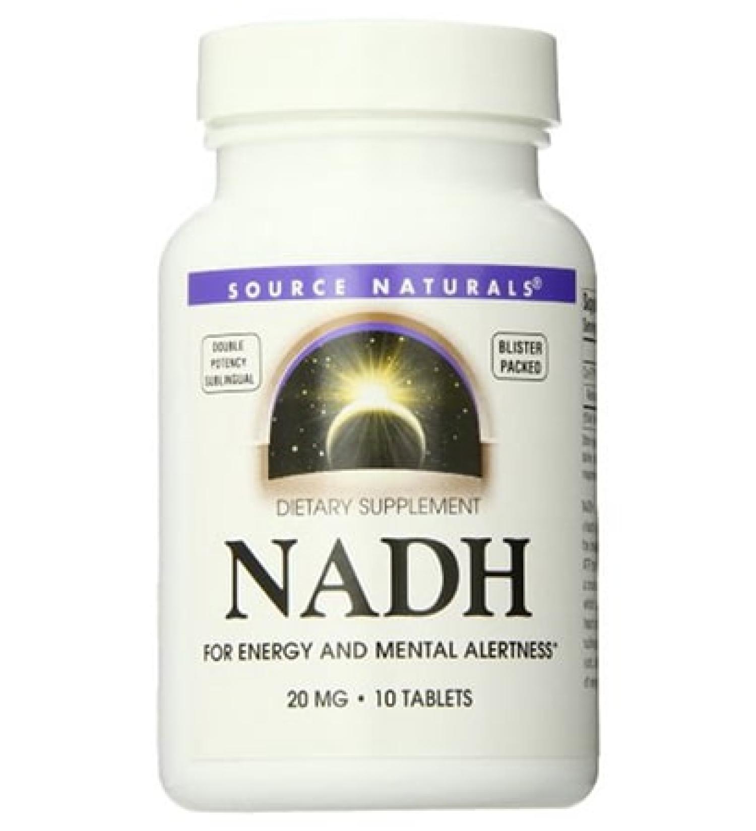 Source Naturals NADH 20 mg Co-E1 Sublingual Tablets - 10 Count for Energy & Vitality - Buy Online on GoSupps.com