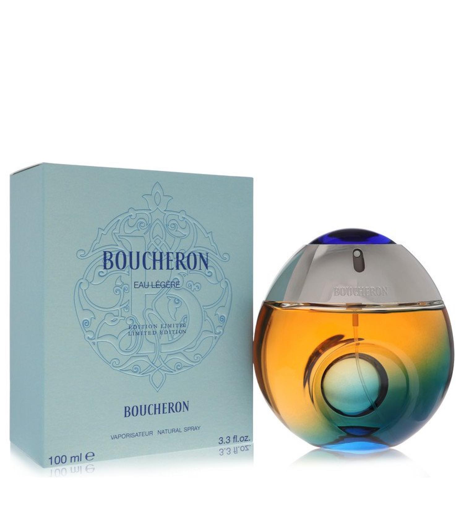 Boucheron Eau Legere by Boucheron Eau De Toilette Spray (Blue Bottle Bergamote Genet Narcisse Musc) 3.3 oz for Women