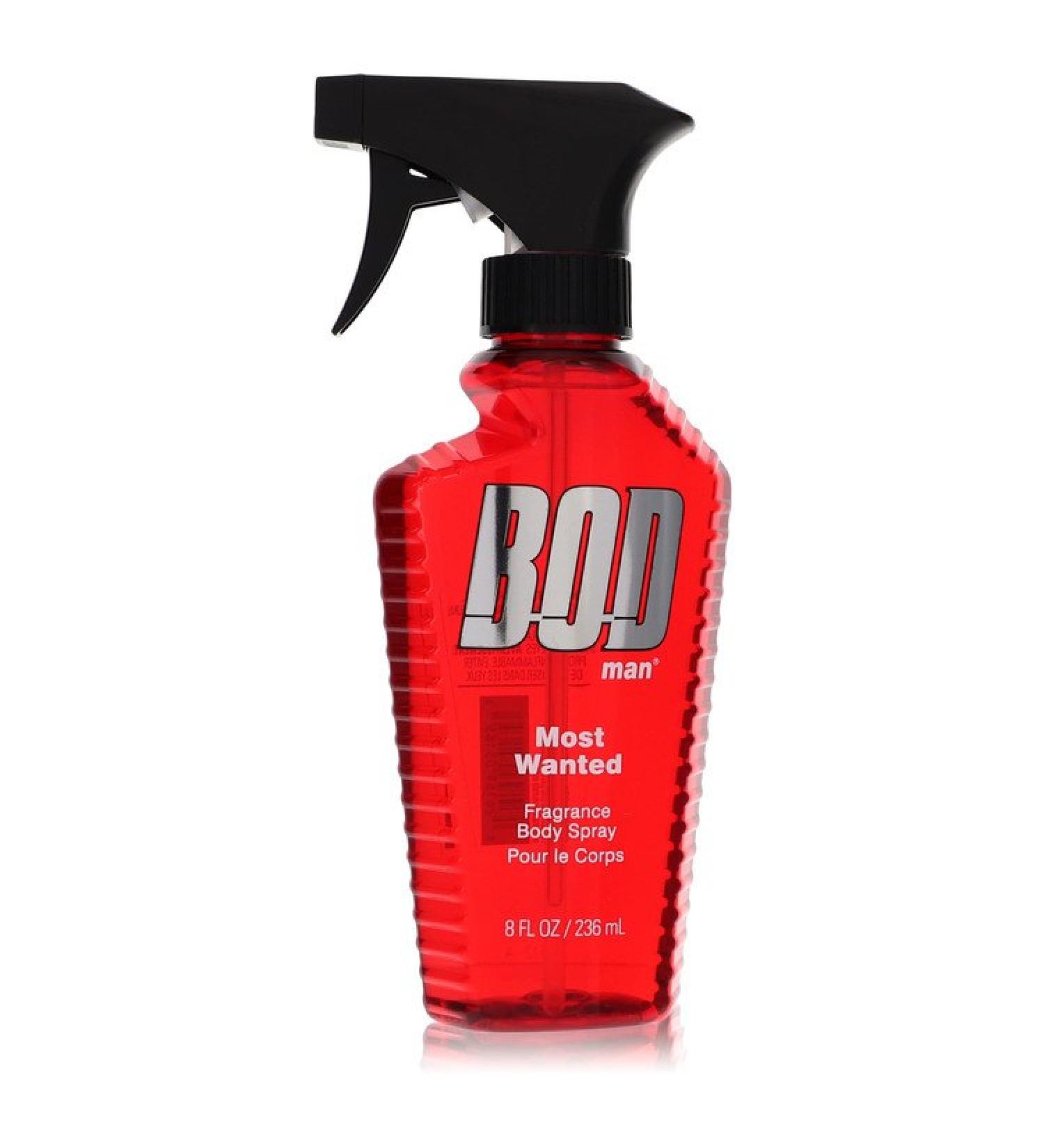 Bod Man Most Wanted by Parfums De Coeur Fragrance Body Spray 8 oz for Men