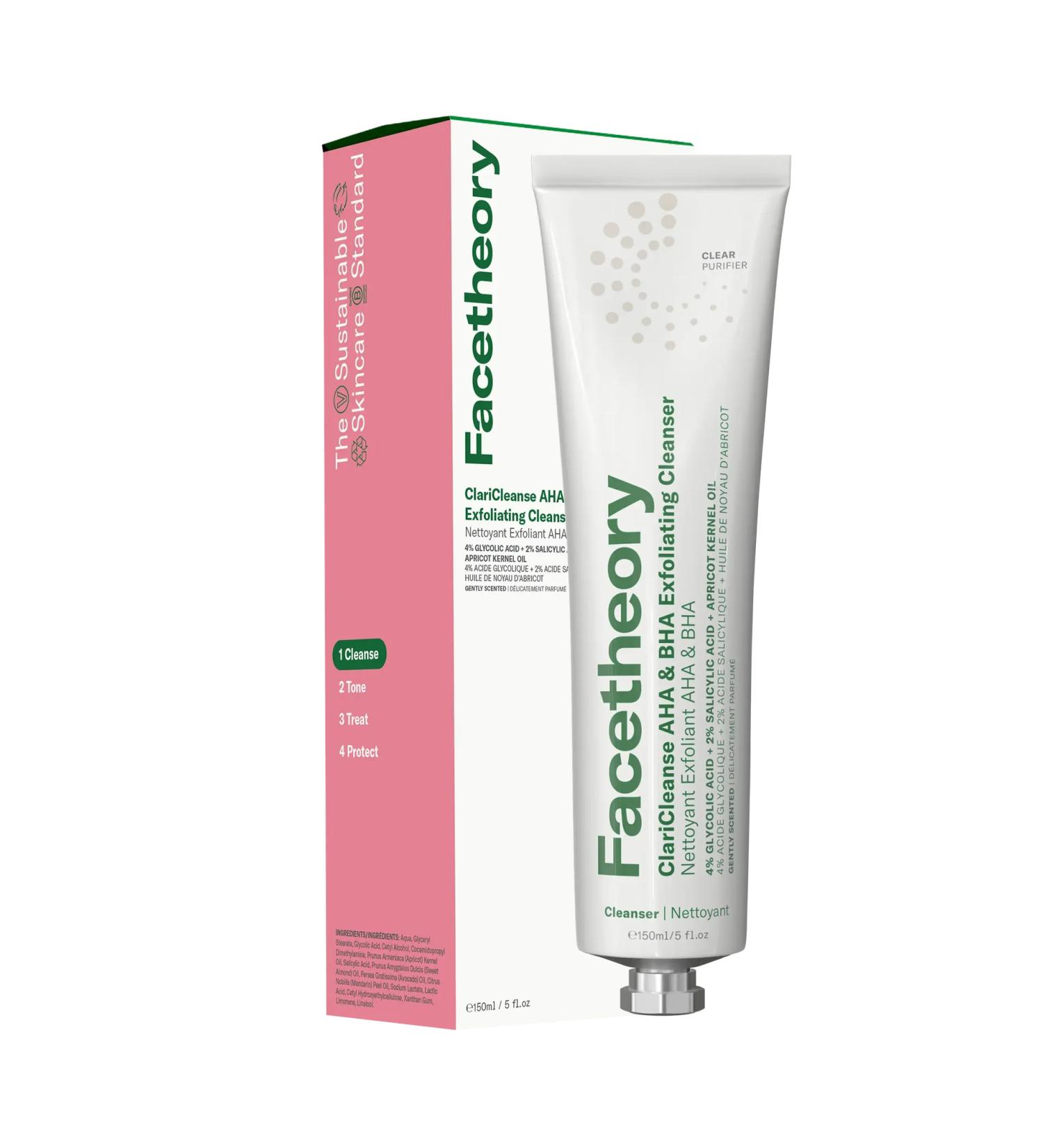 Facetheory Clarifying Cleanser C2 with Glycolic Acid | Exfoliating Cream Cleanser for Congested Skin | Vegan, Cruelty-Free, Made in UK | Mandarin Orange 170ml - Buy Online on GoSupps.com