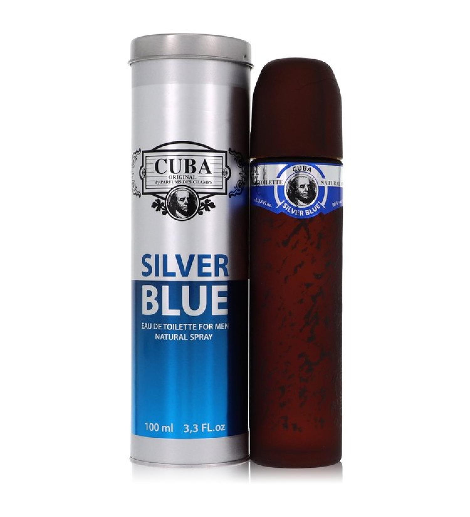 Cuba Silver Blue by Fragluxe Eau De Toilette Spray 3.3 oz for Men