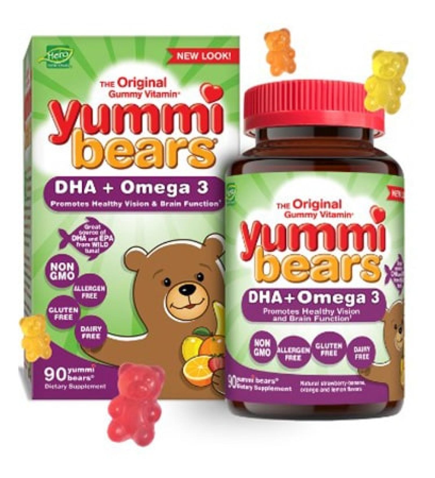 Hero Nutritionals Yummi Bears DHA + Omega 3 - 90 Tasty Gummies for Kids - Buy Online on GoSupps.com