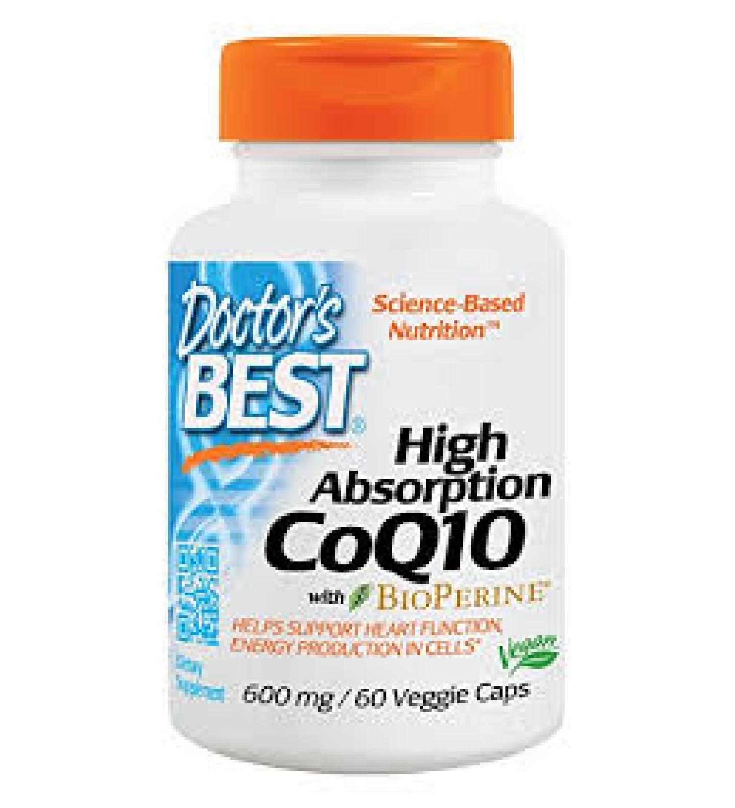 Doctor's Best High Absorption CoQ10 with BioPerine Ã¢â¬â 60 Veggie Caps for Optimal Heart Health - Buy Online on GoSupps.com