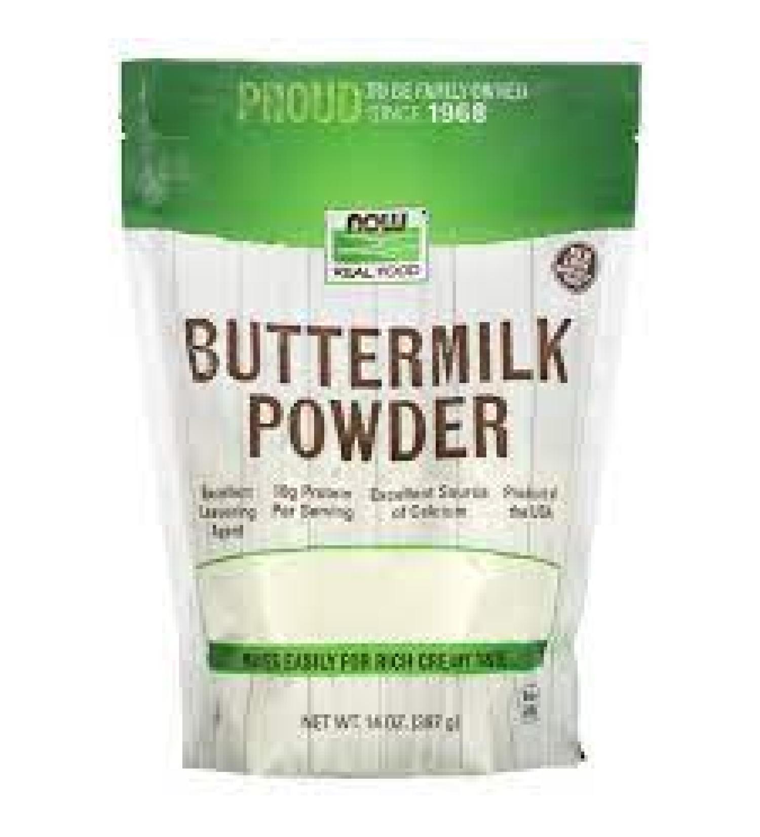 Now Foods Real Food Buttermilk Powder 14 oz - Natural Ingredient for Cooking & Baking - Buy Online on GoSupps.com