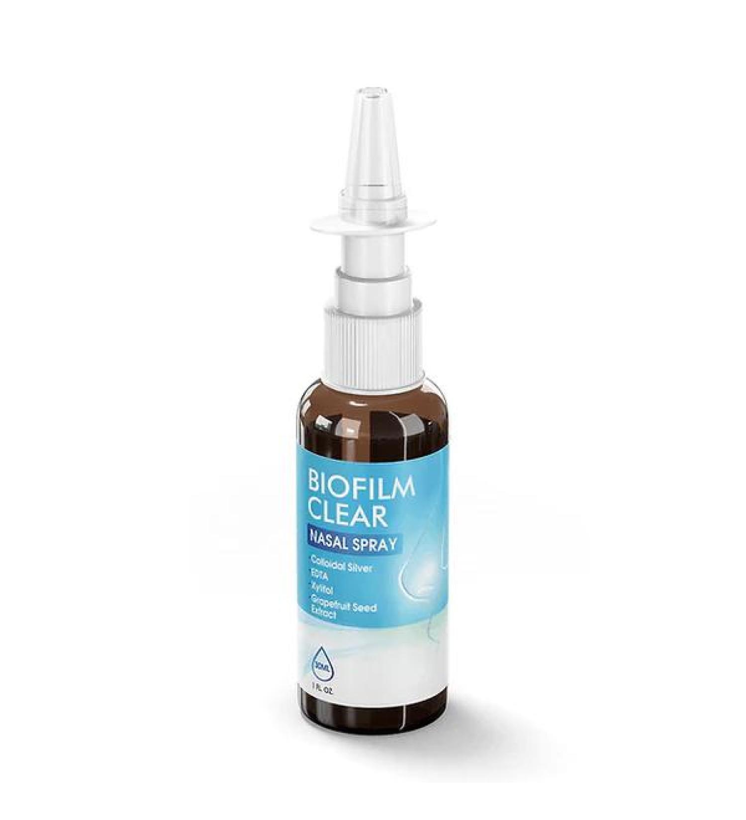 Biofilm Clear Spray Nasal with Xylitol EDTA Colloidal Silver & GSE - 1 Fl Oz