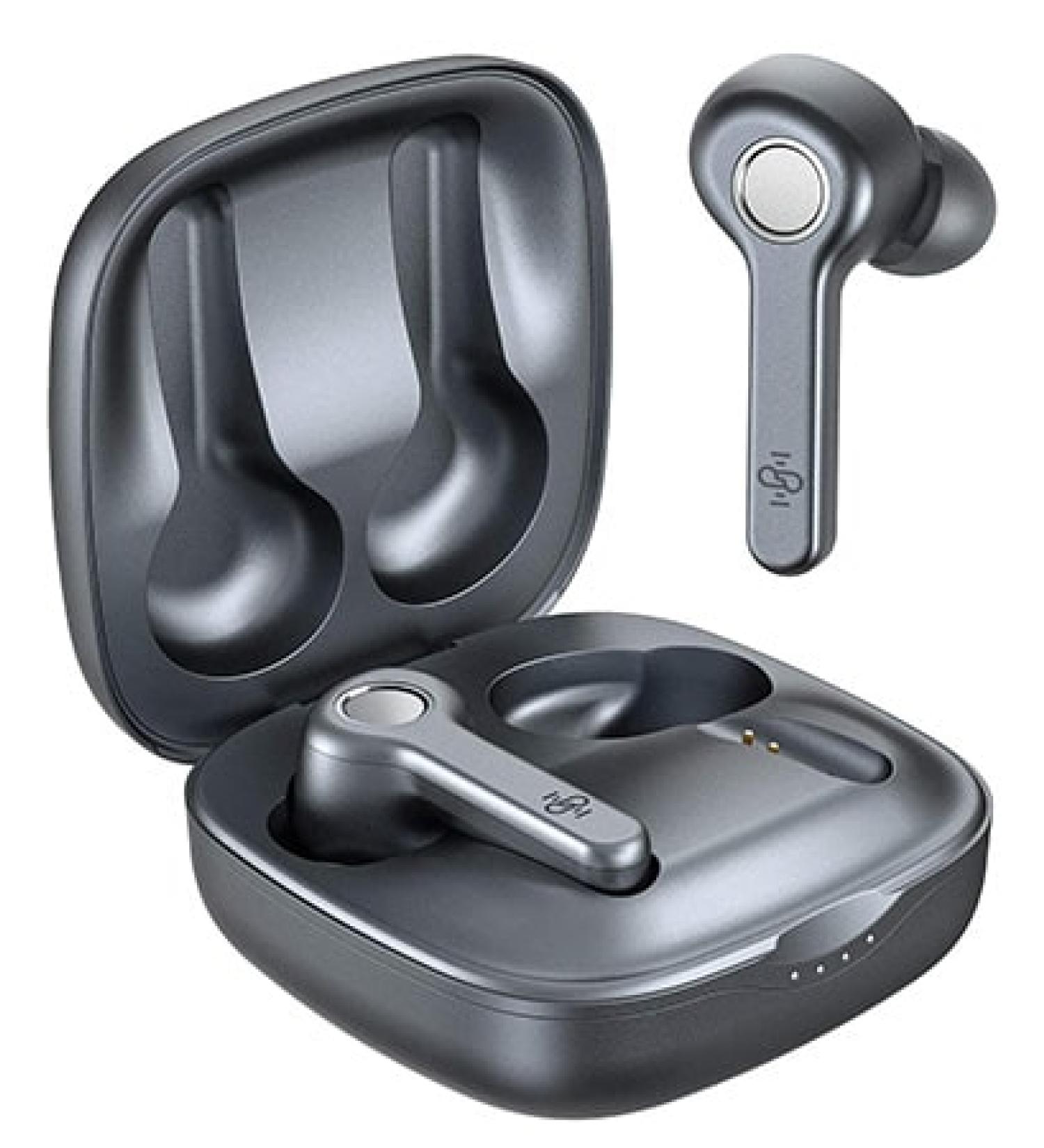Wireless Earbuds Boltune Bluetooth V5.2 in-Ear Stereo/Twin Mode - Grey