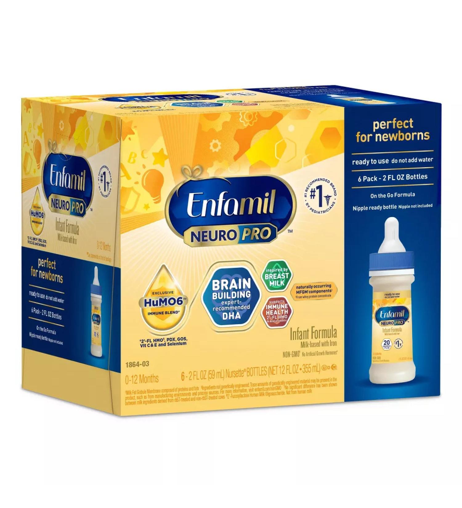 Enfamil NeuroPro Ready to Feed Infant Formula Bottles - 2 fl oz (Pack of 6) - Buy Online on GoSupps.com